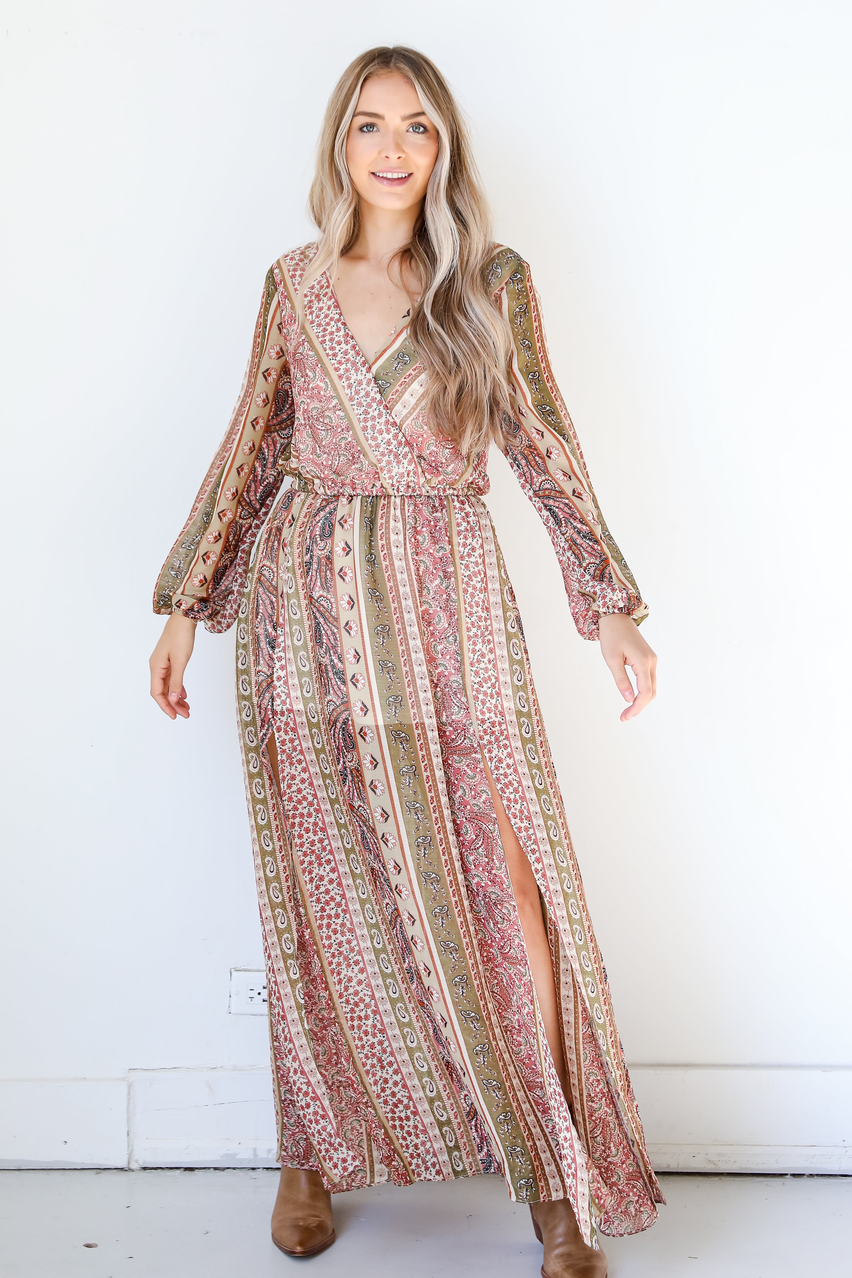boho Maxi Dress front view