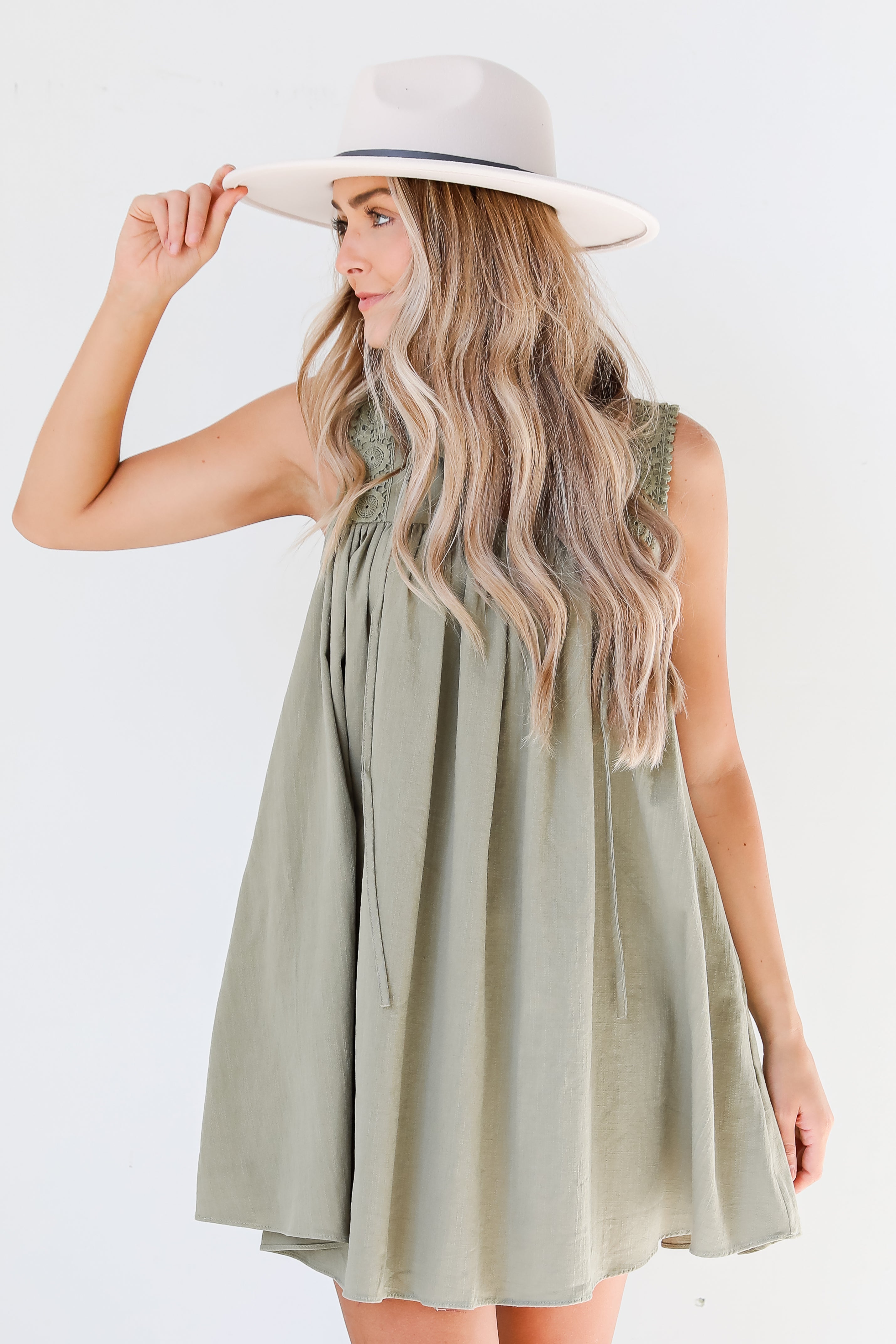 olive Mini Dress front view