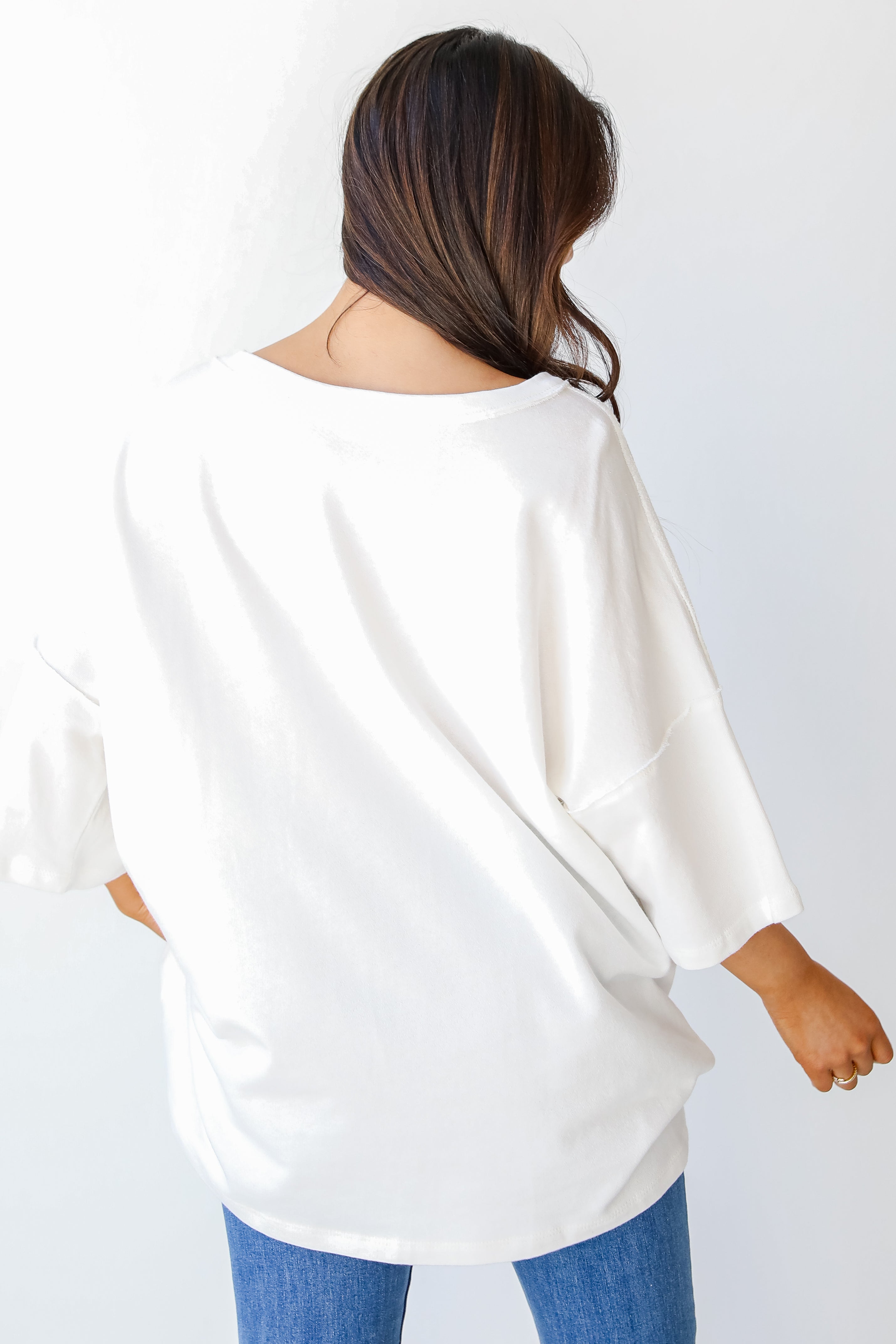 Knit Tee in white back view