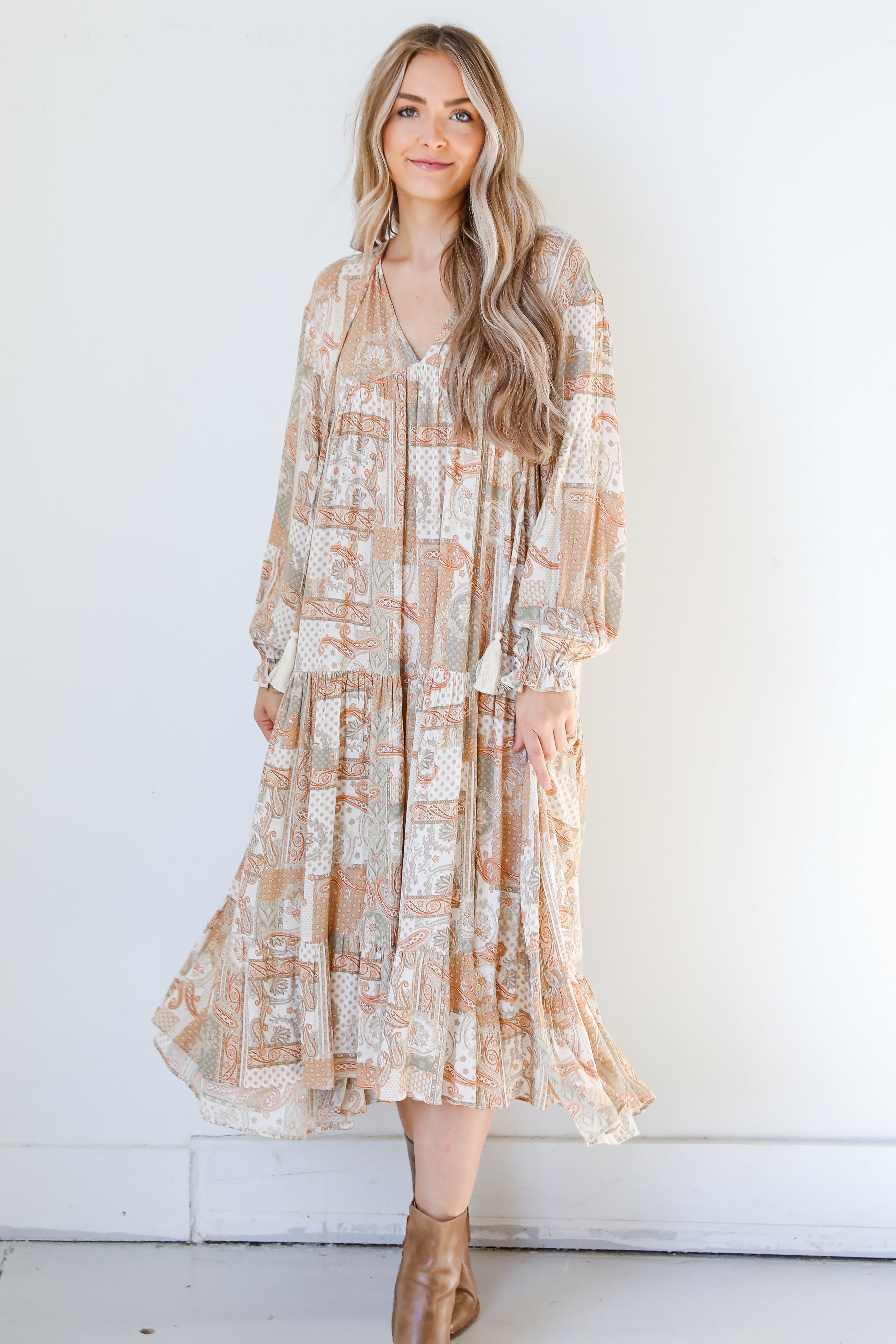 Paisley Maxi Dress front view