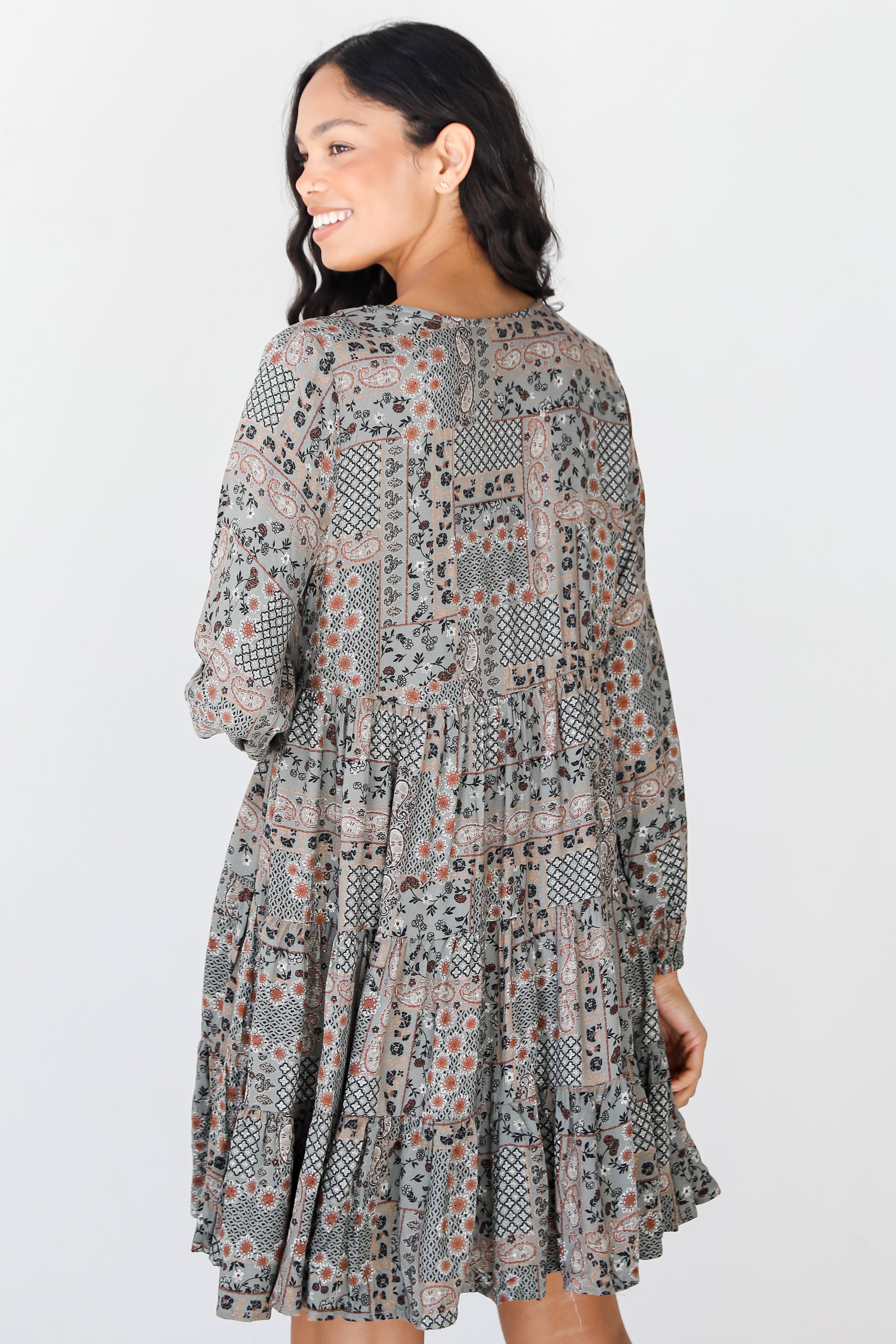 Paisley Mini Dress back view