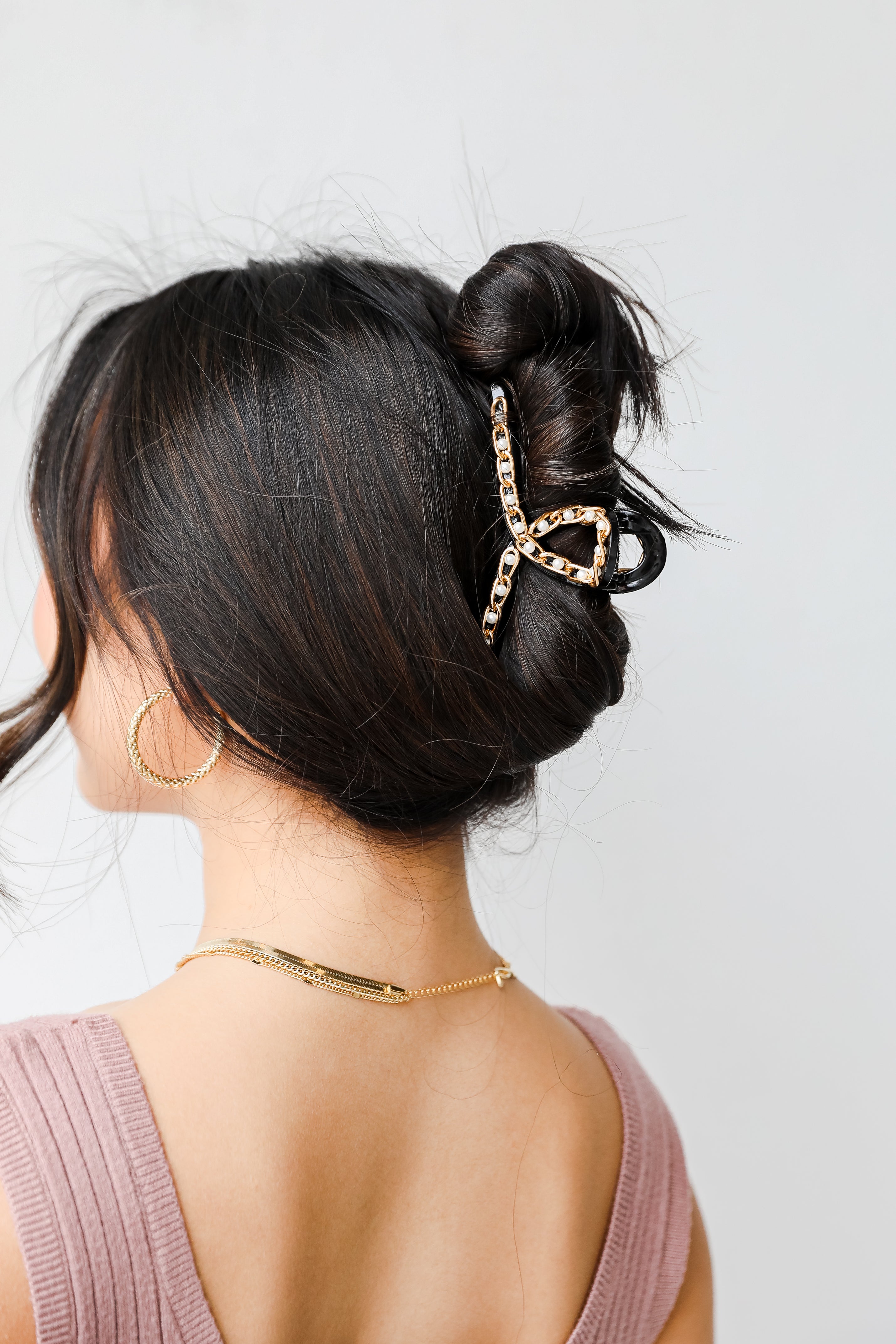 Pearl Chain Claw Hair Clip