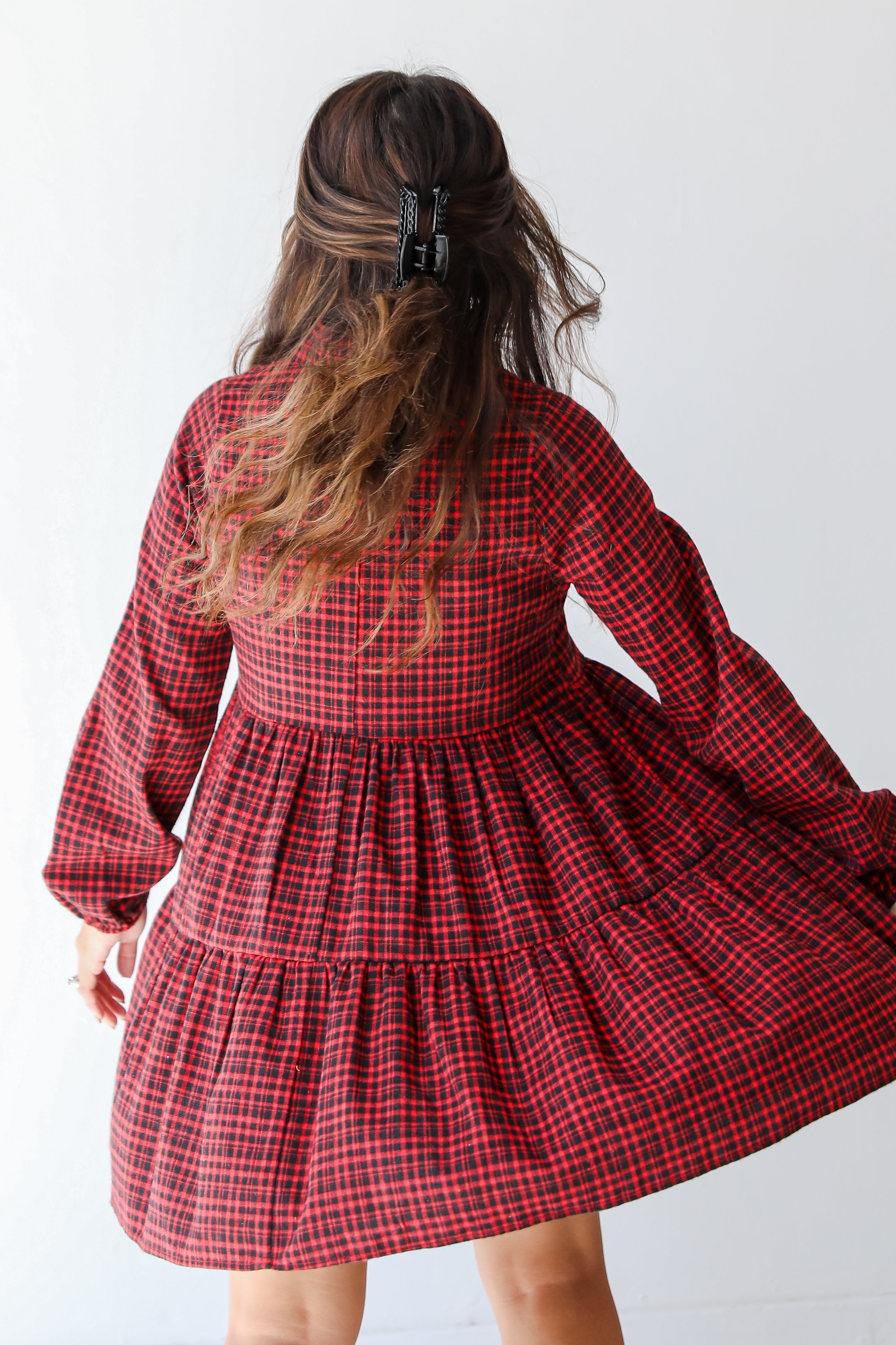 plaid dress on dress up model