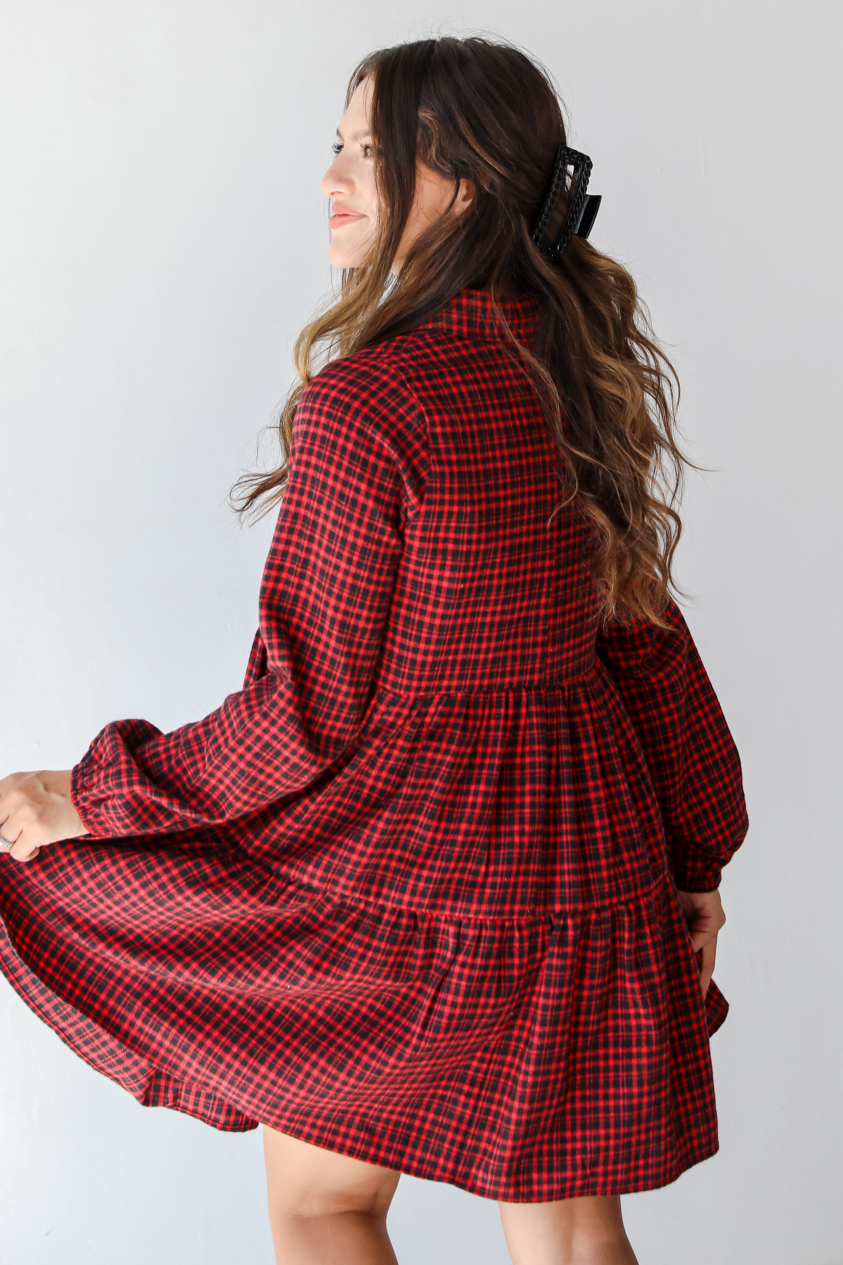 plaid dress back view