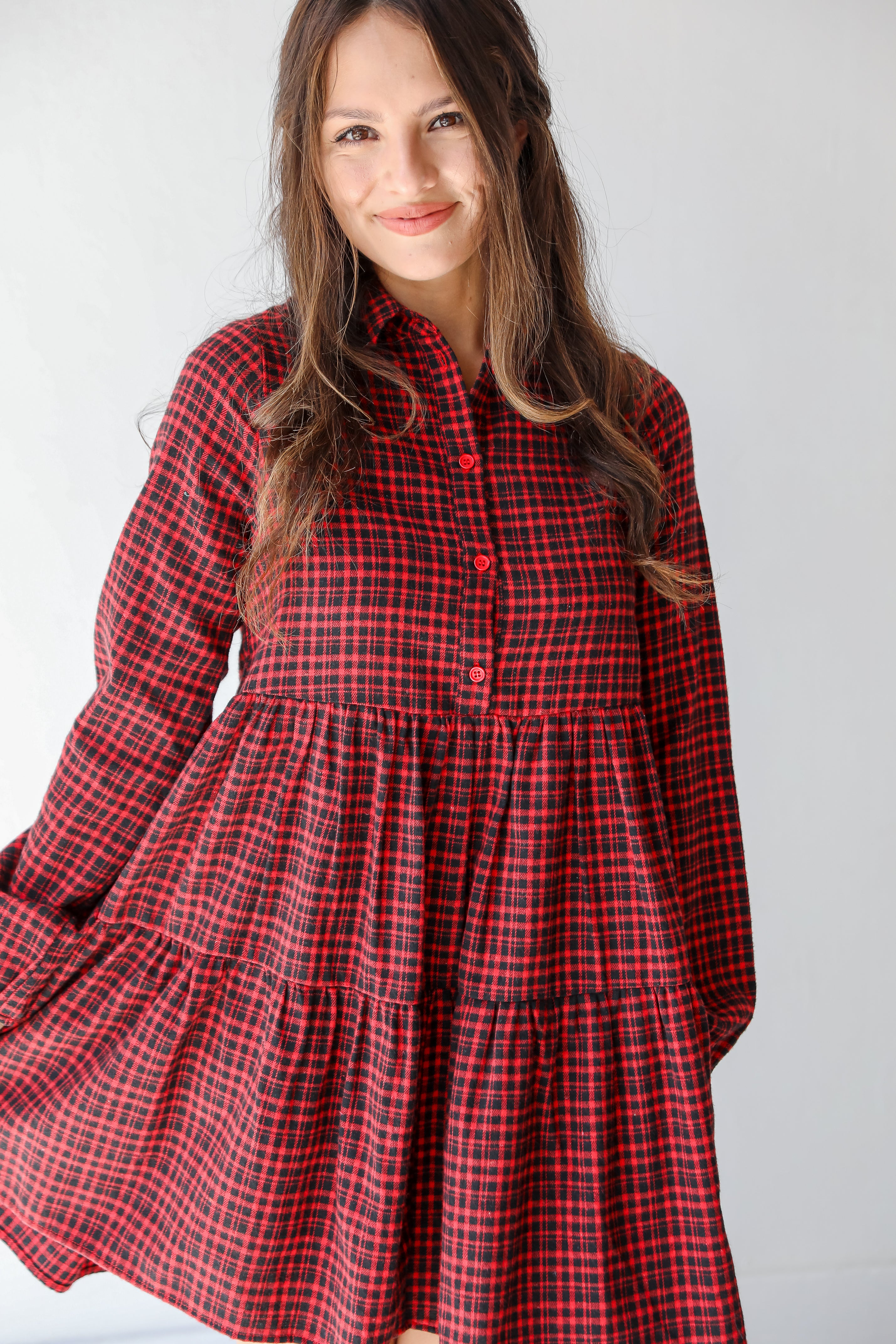 red plaid dress