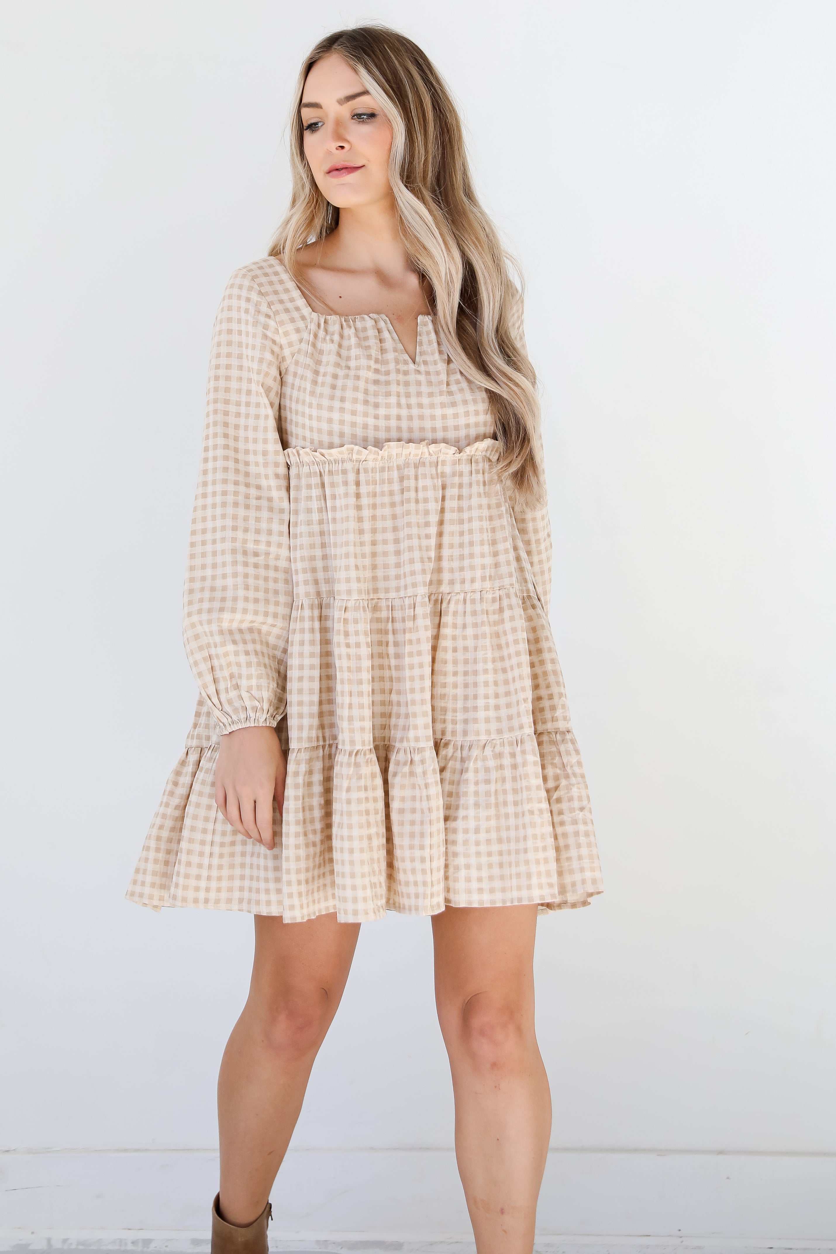 Gingham Mini Dress front view