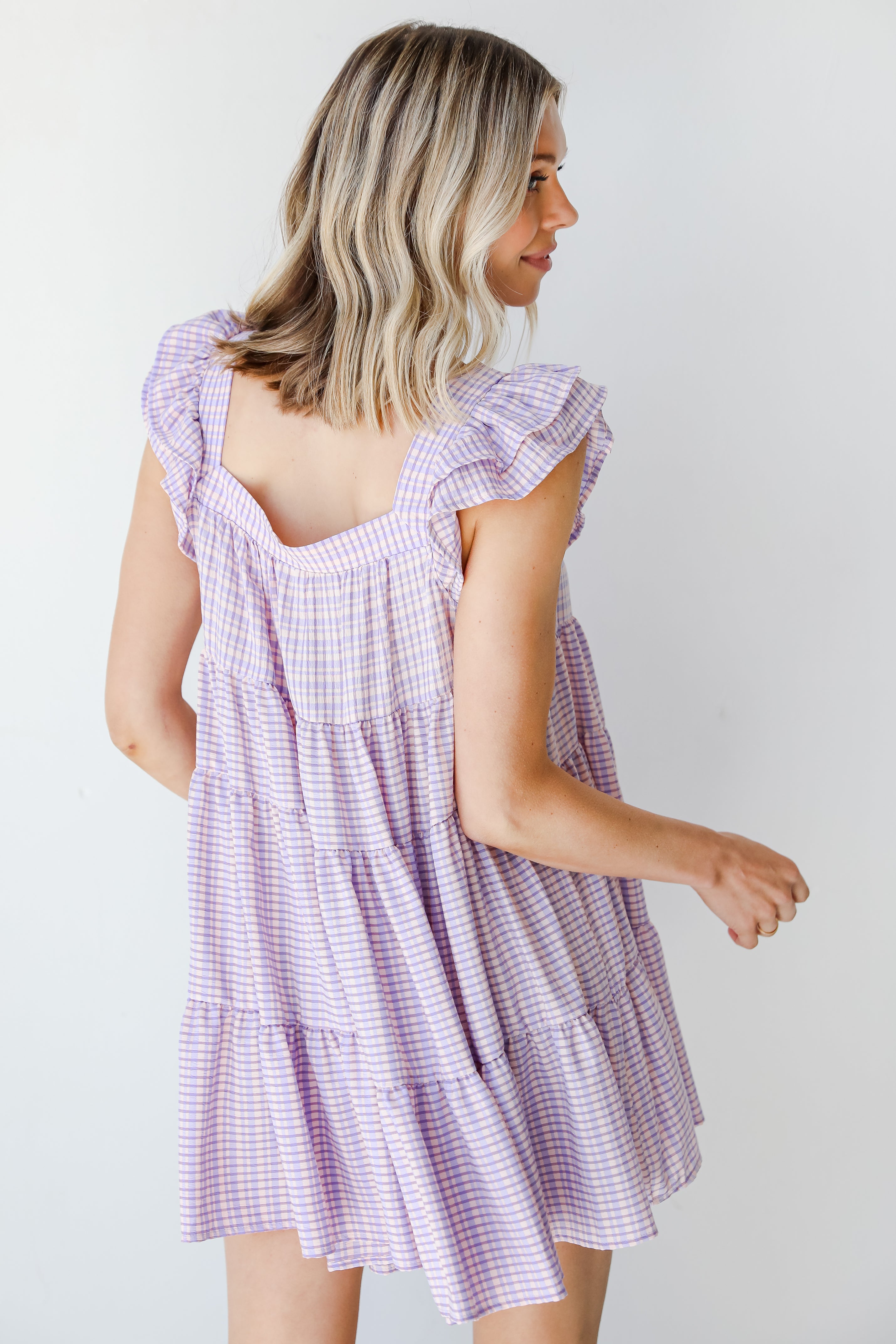 Tiered Mini Dress back view