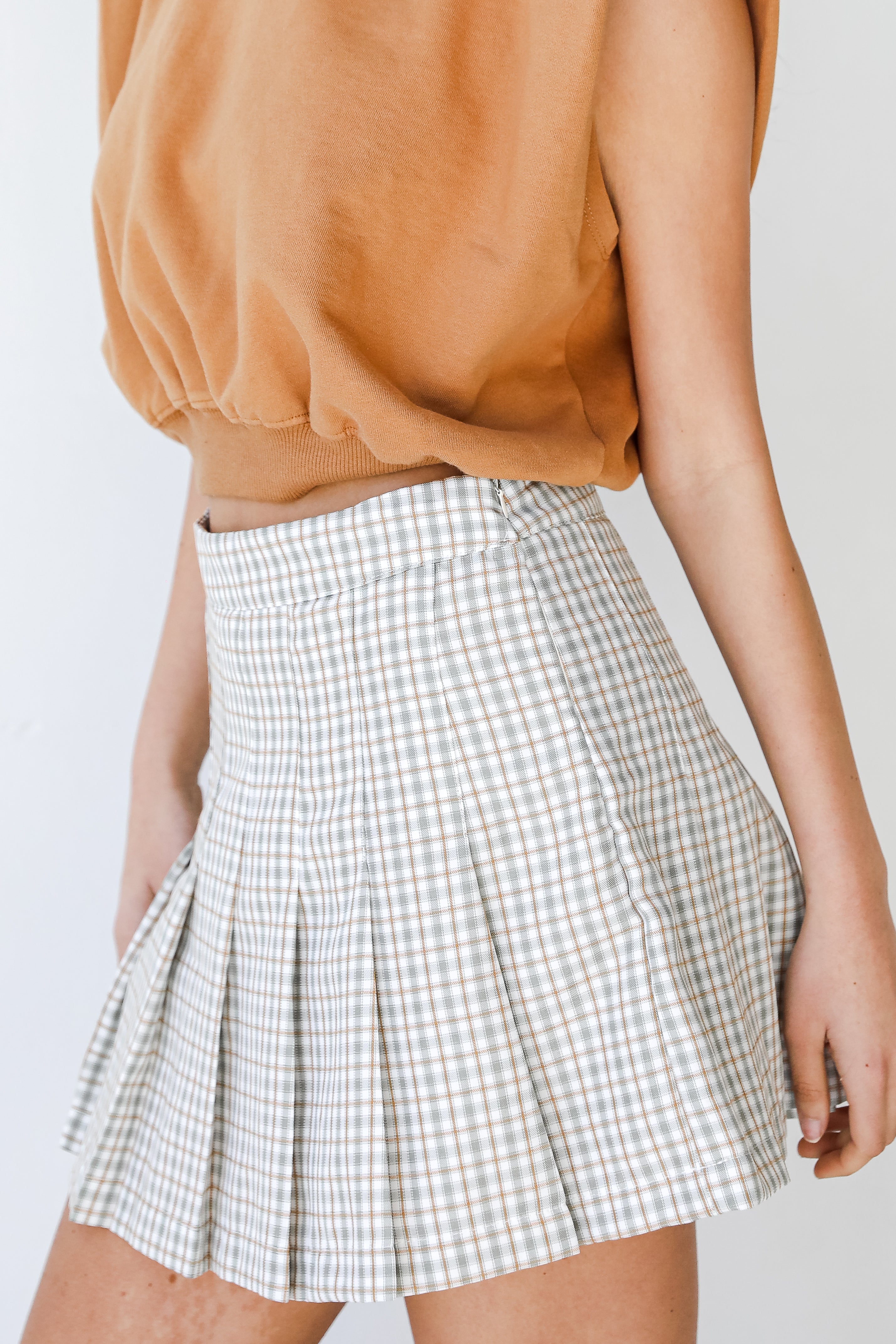 Plaid Skort in mint side view