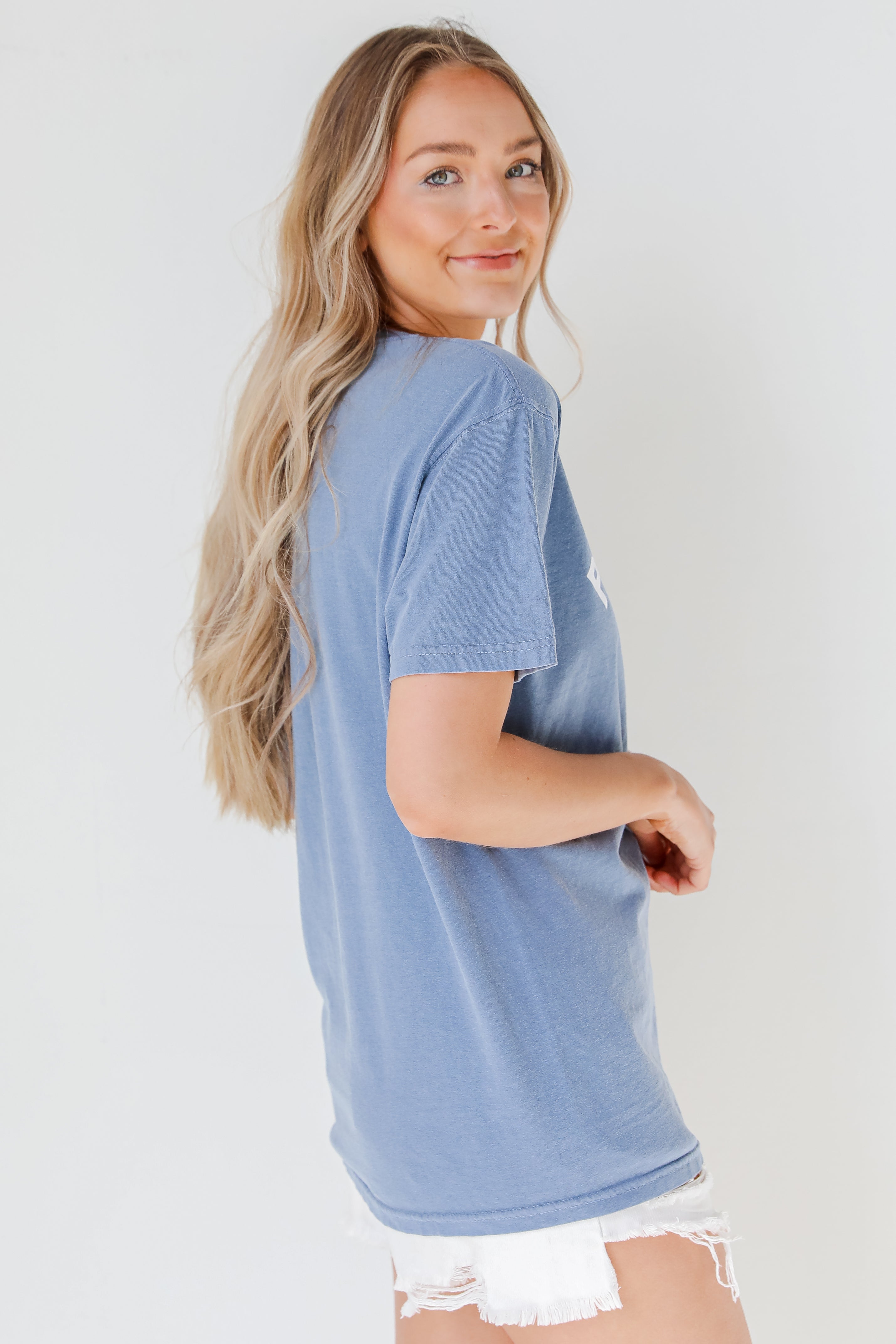 Navy Play Ball Tee side view