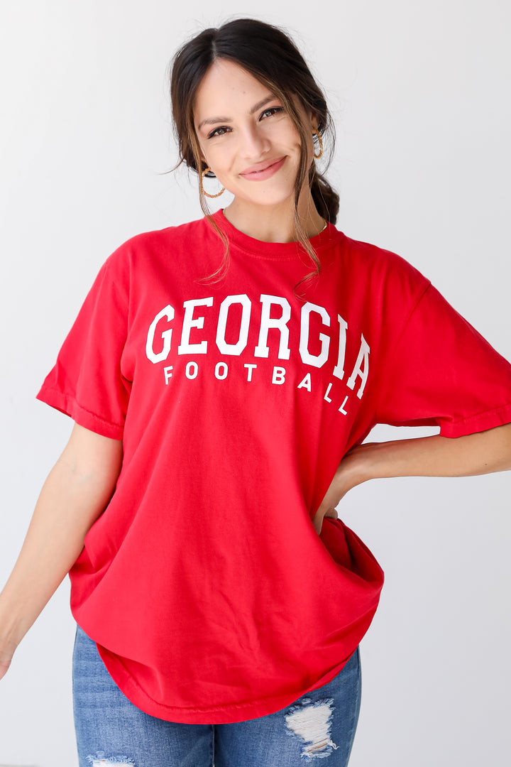 Red Georgia Football Tee