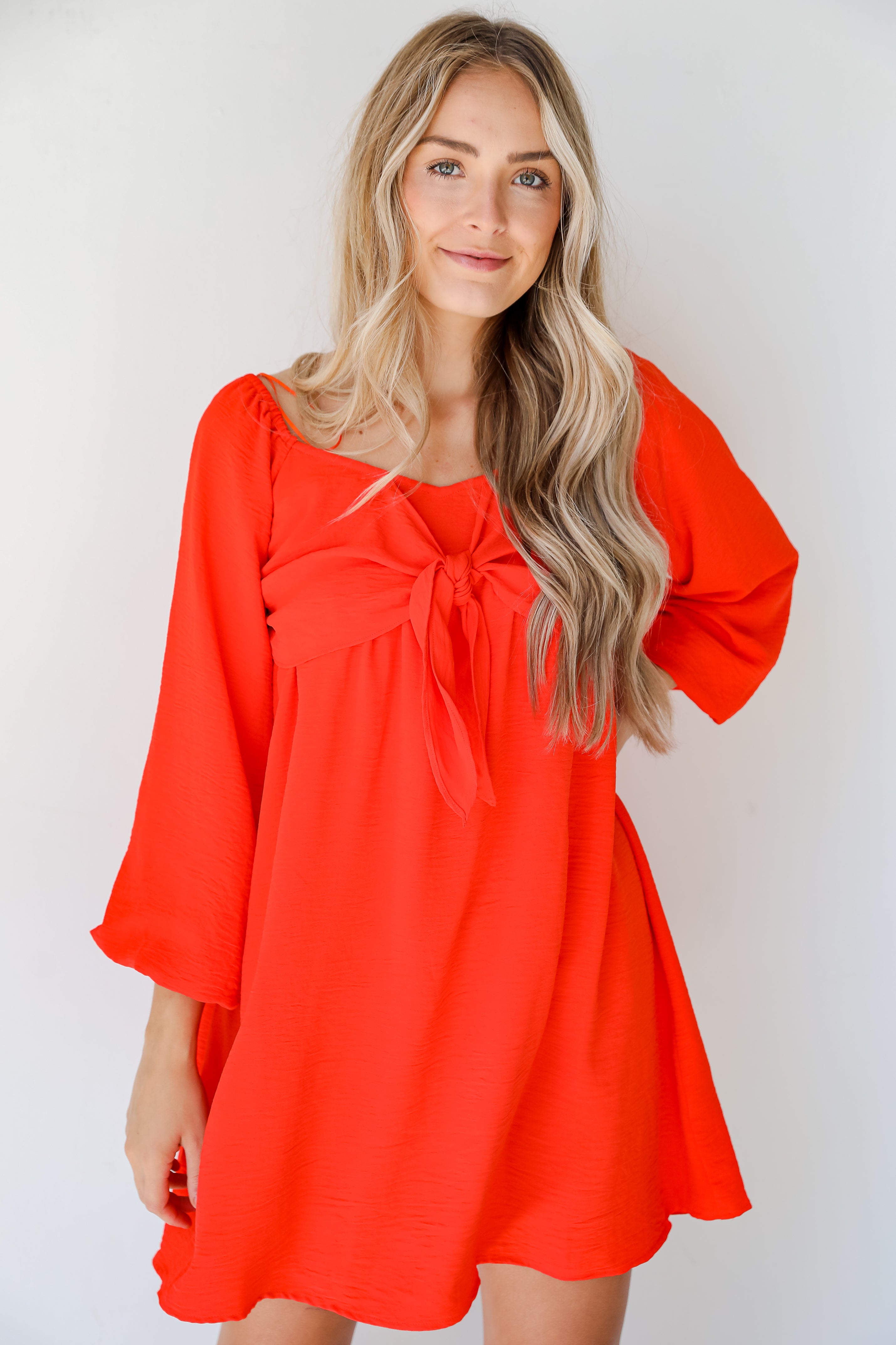 Tie-Front Mini Dress