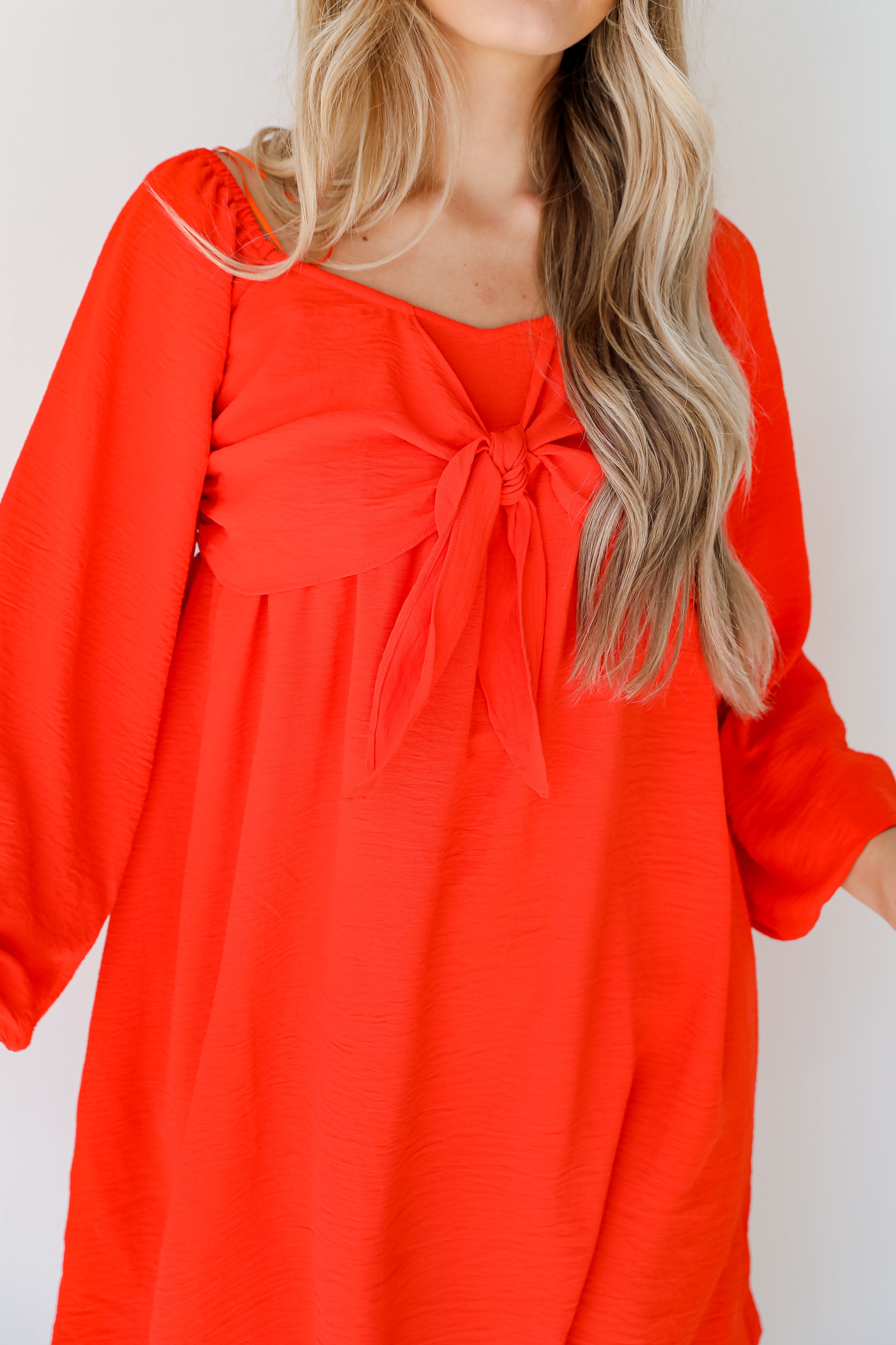 Tie-Front Mini Dress close up