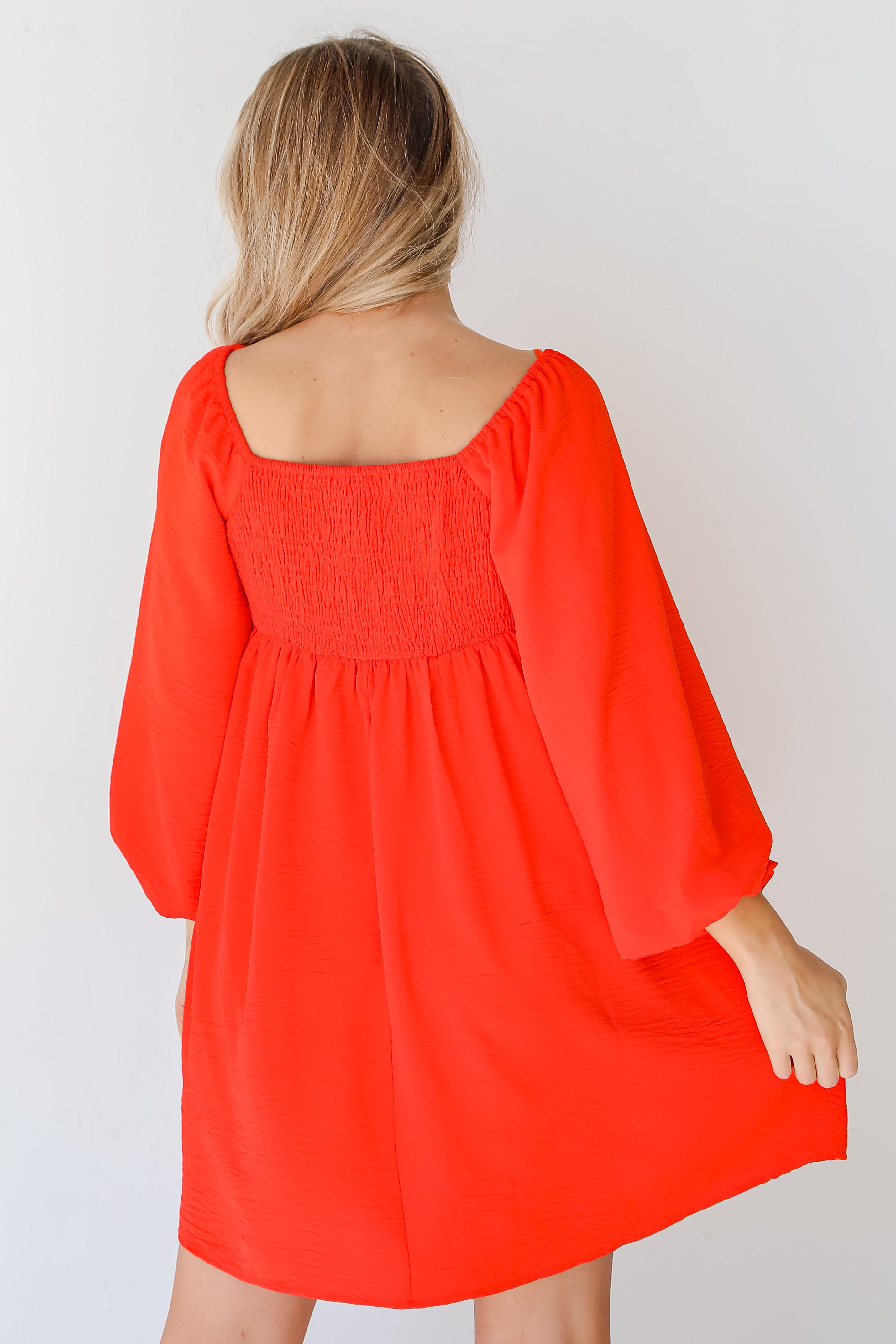 Tie-Front Mini Dress back view