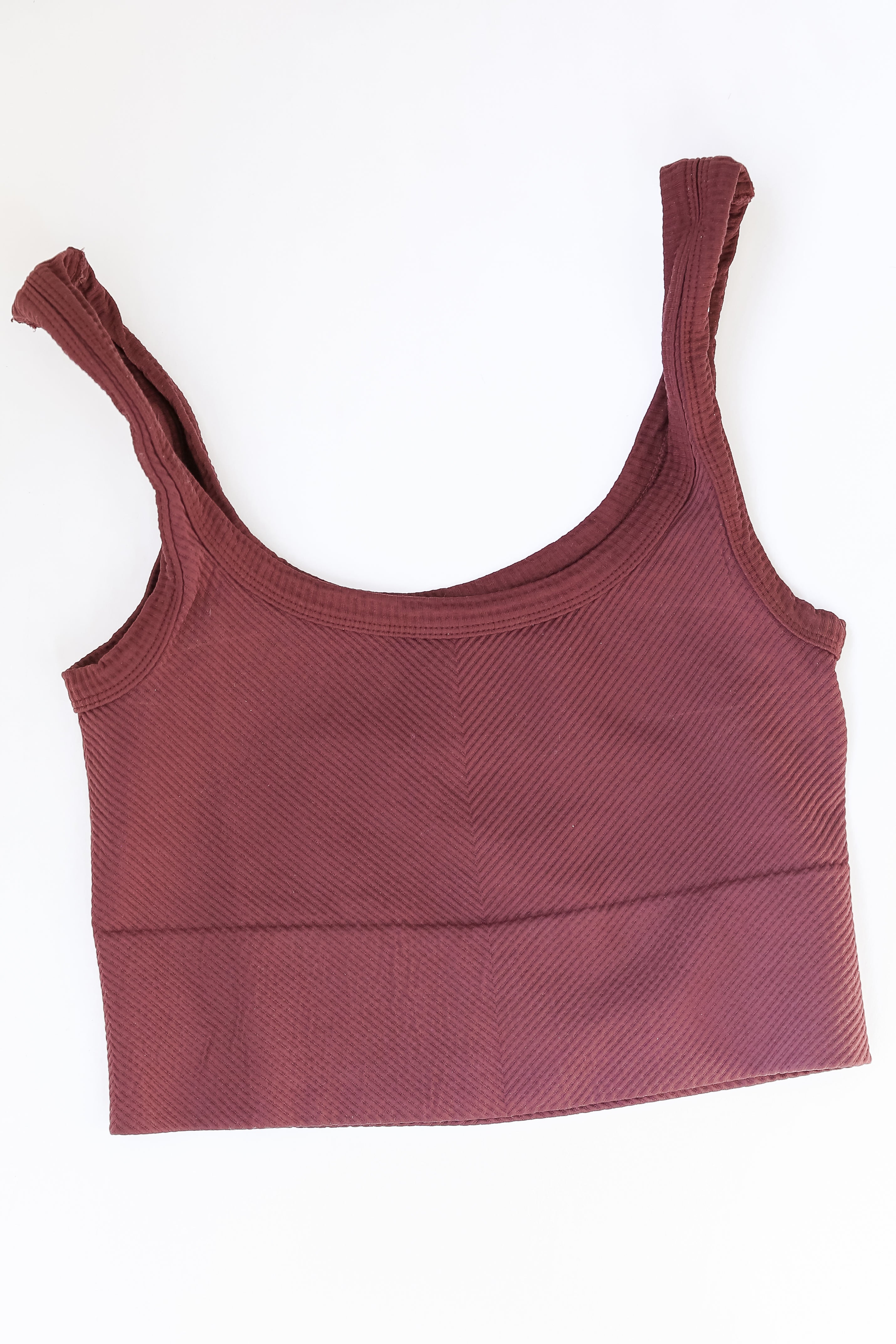 Seamless Cropped Tank in wine flat lay