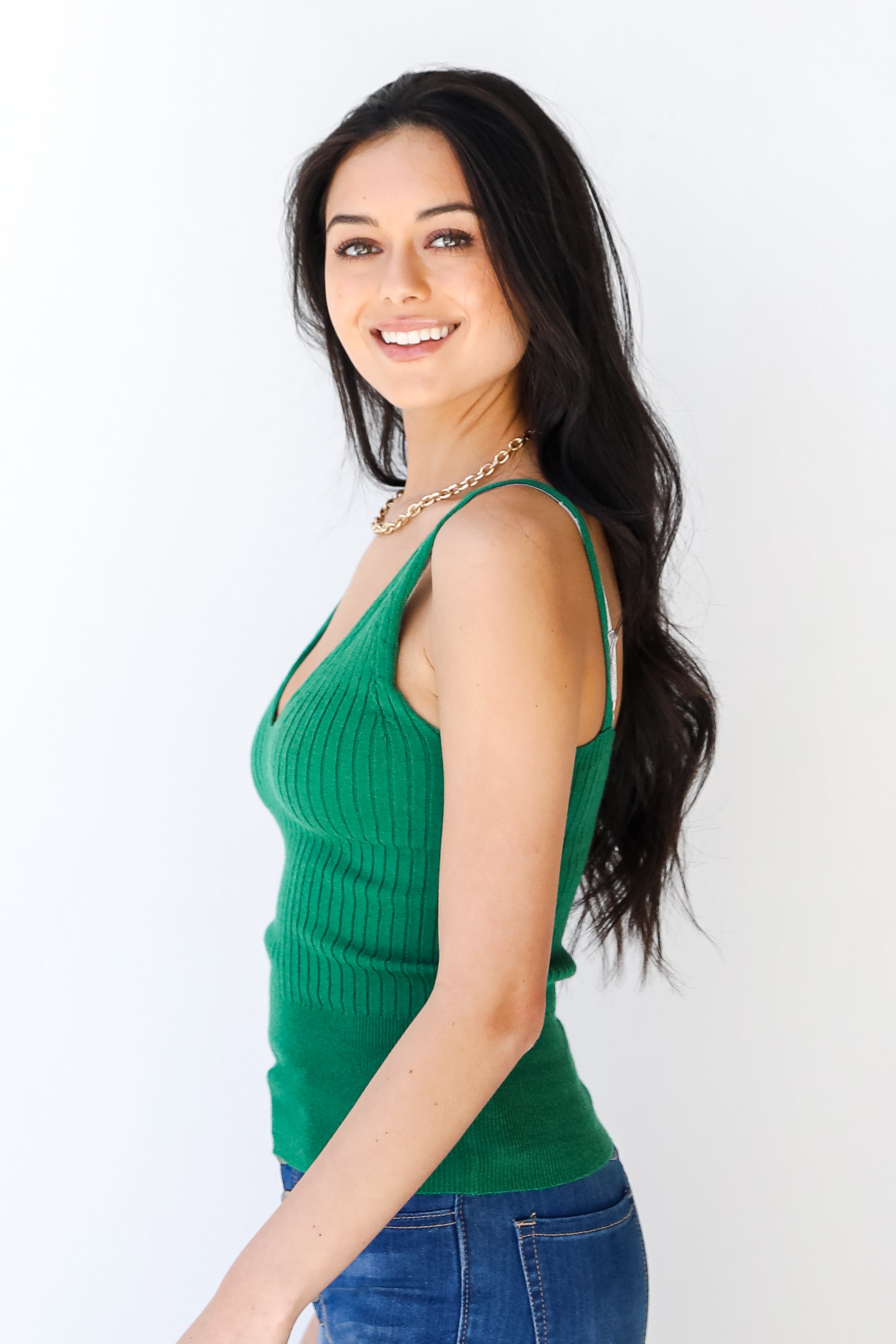 Sweater Tank in green side view