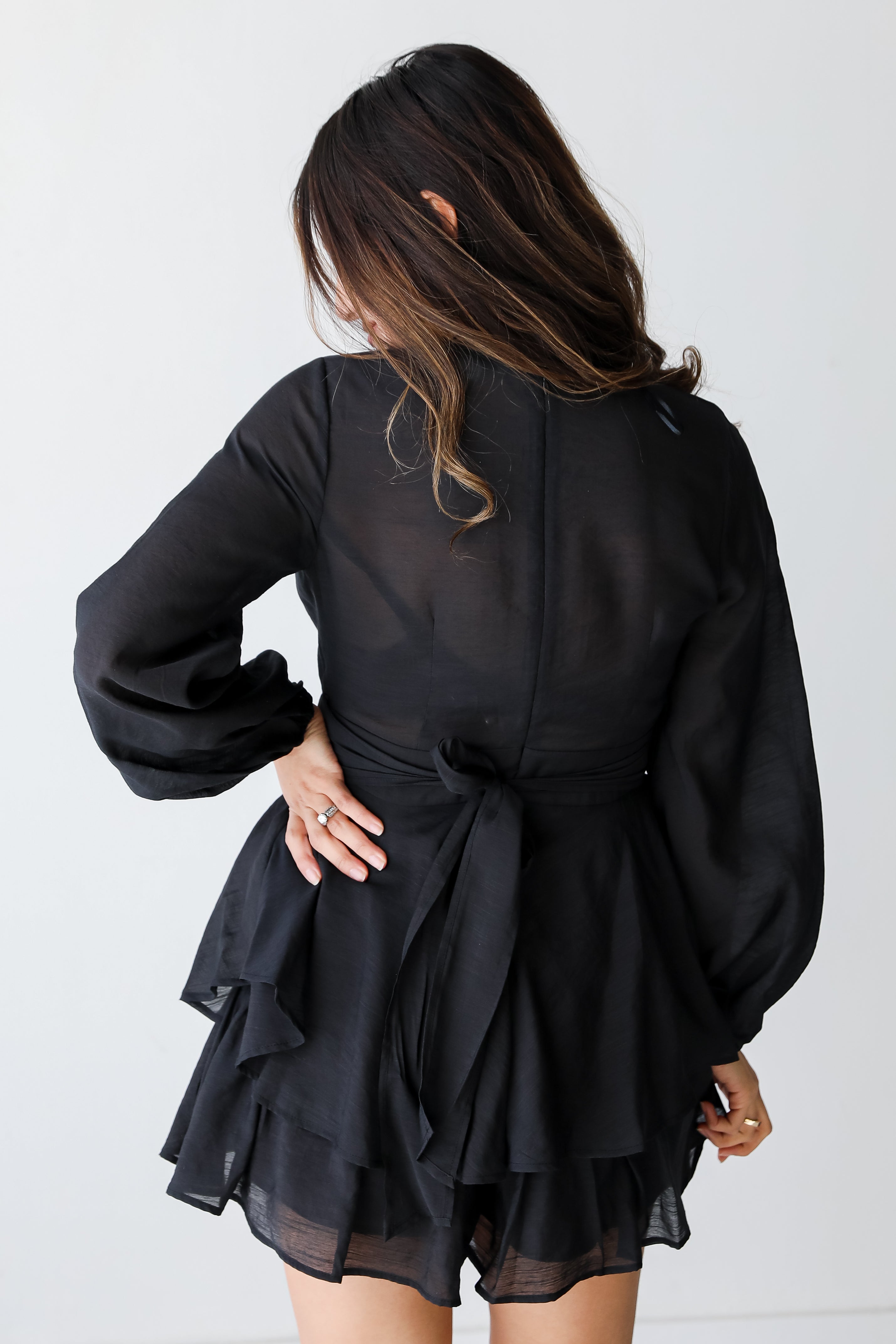 black Romper back view