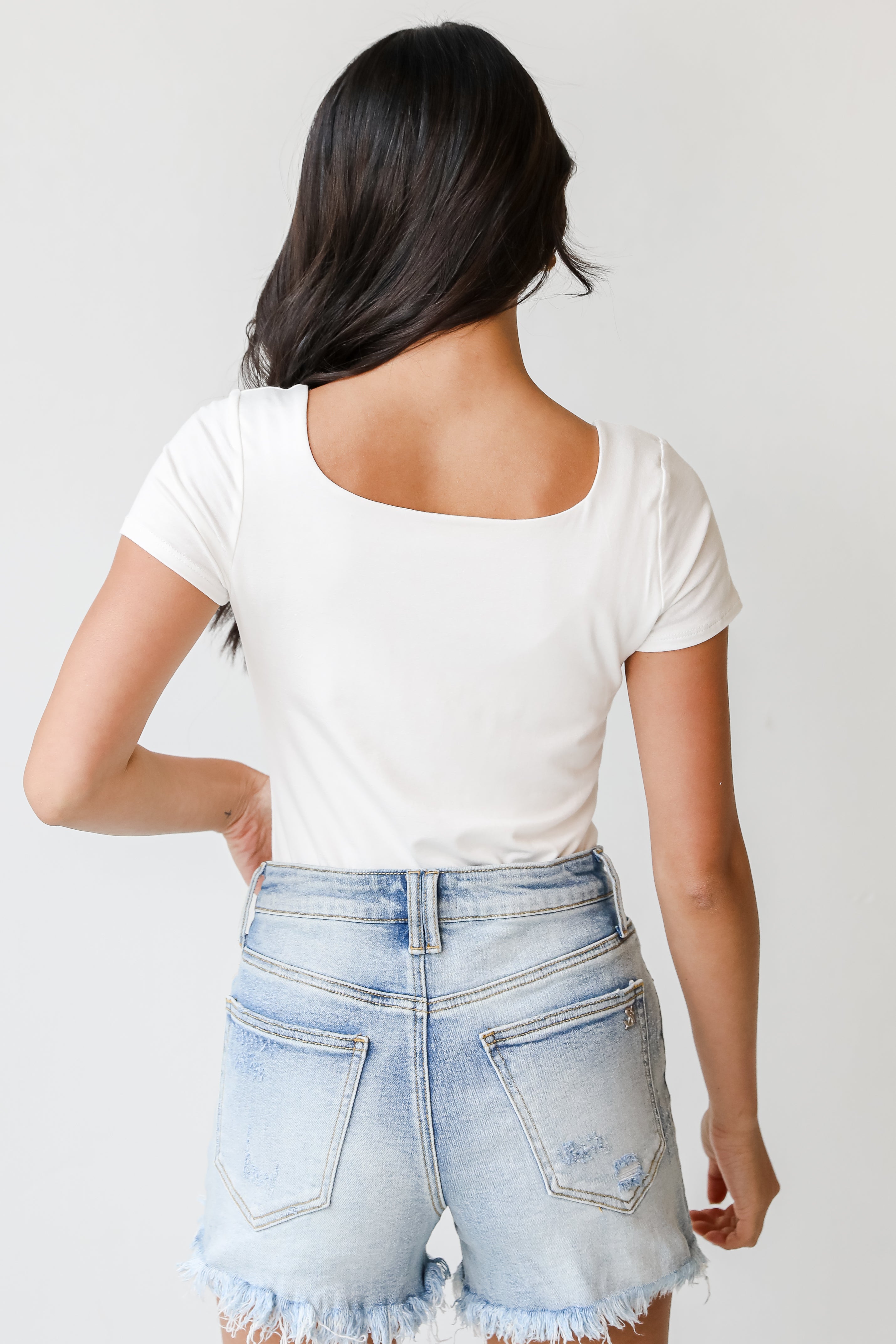 Bodysuit in ivory back view