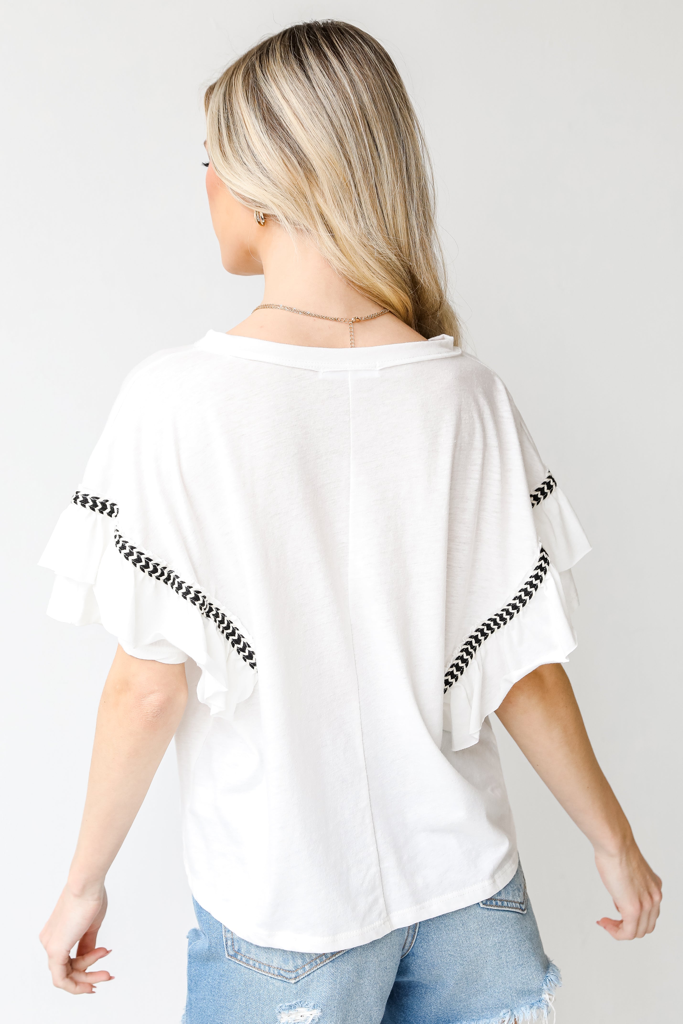 Ruffle Sleeve Top back view