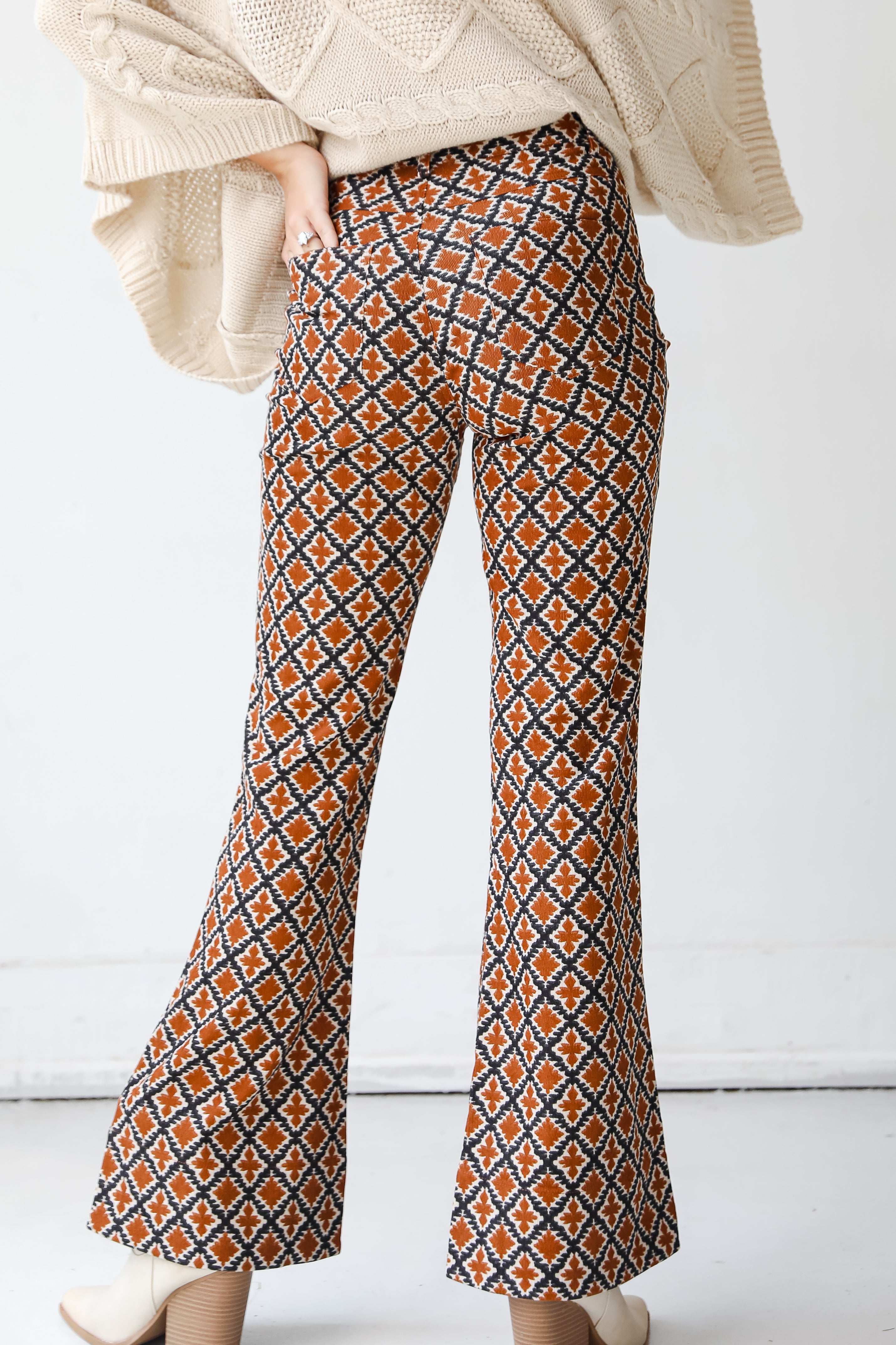 Corduroy Flare Pants back view