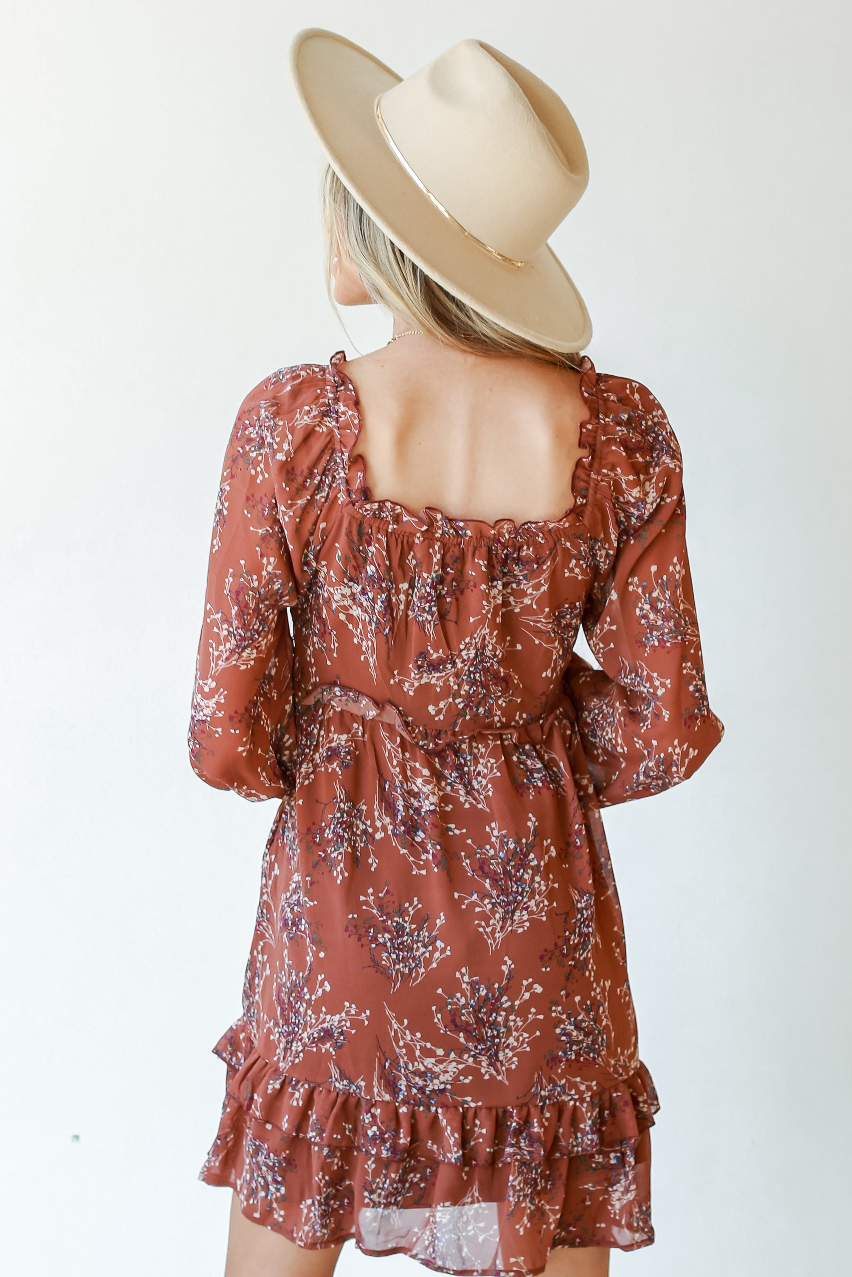 Floral Babydoll Dress back view