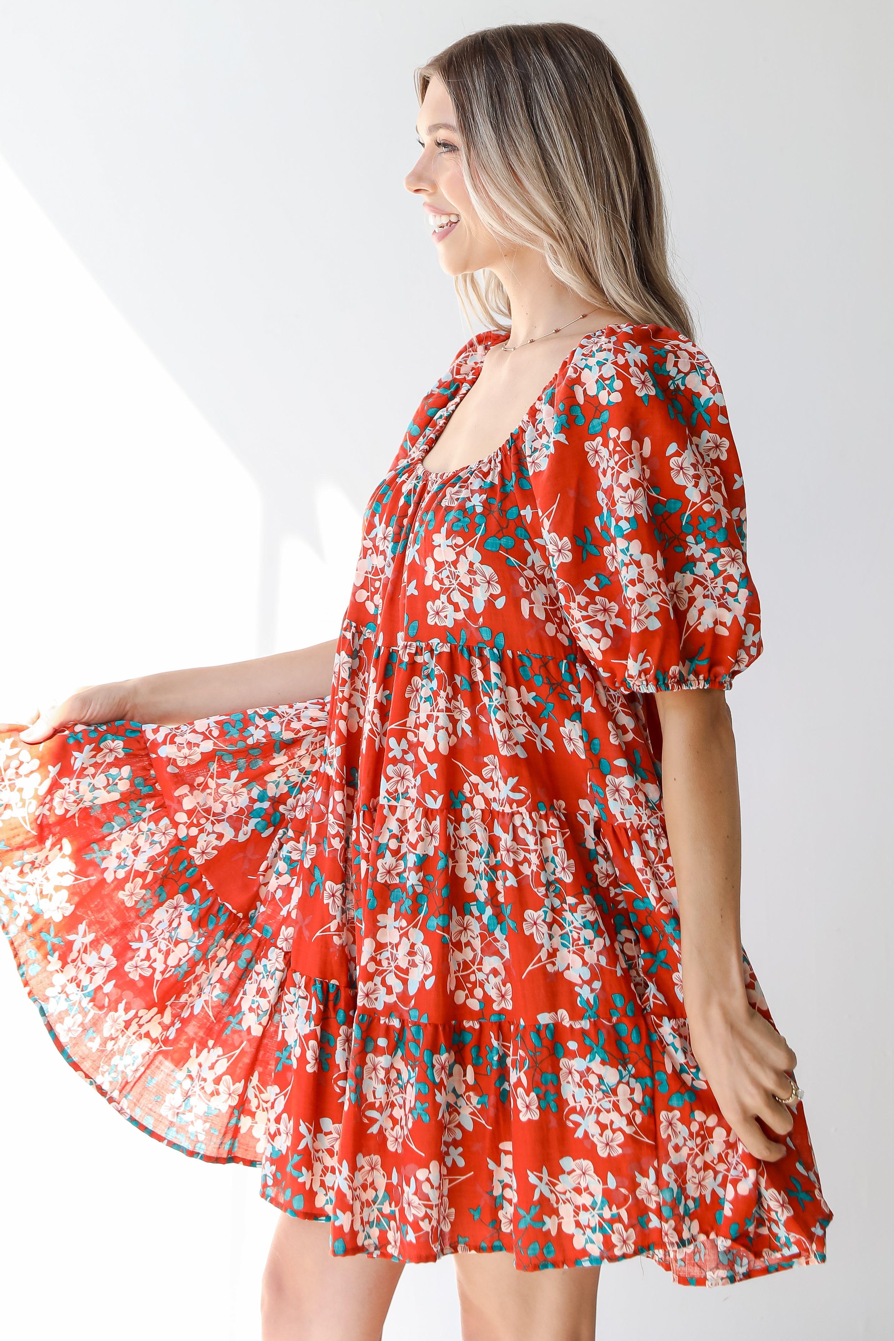 floral dress for fall side view