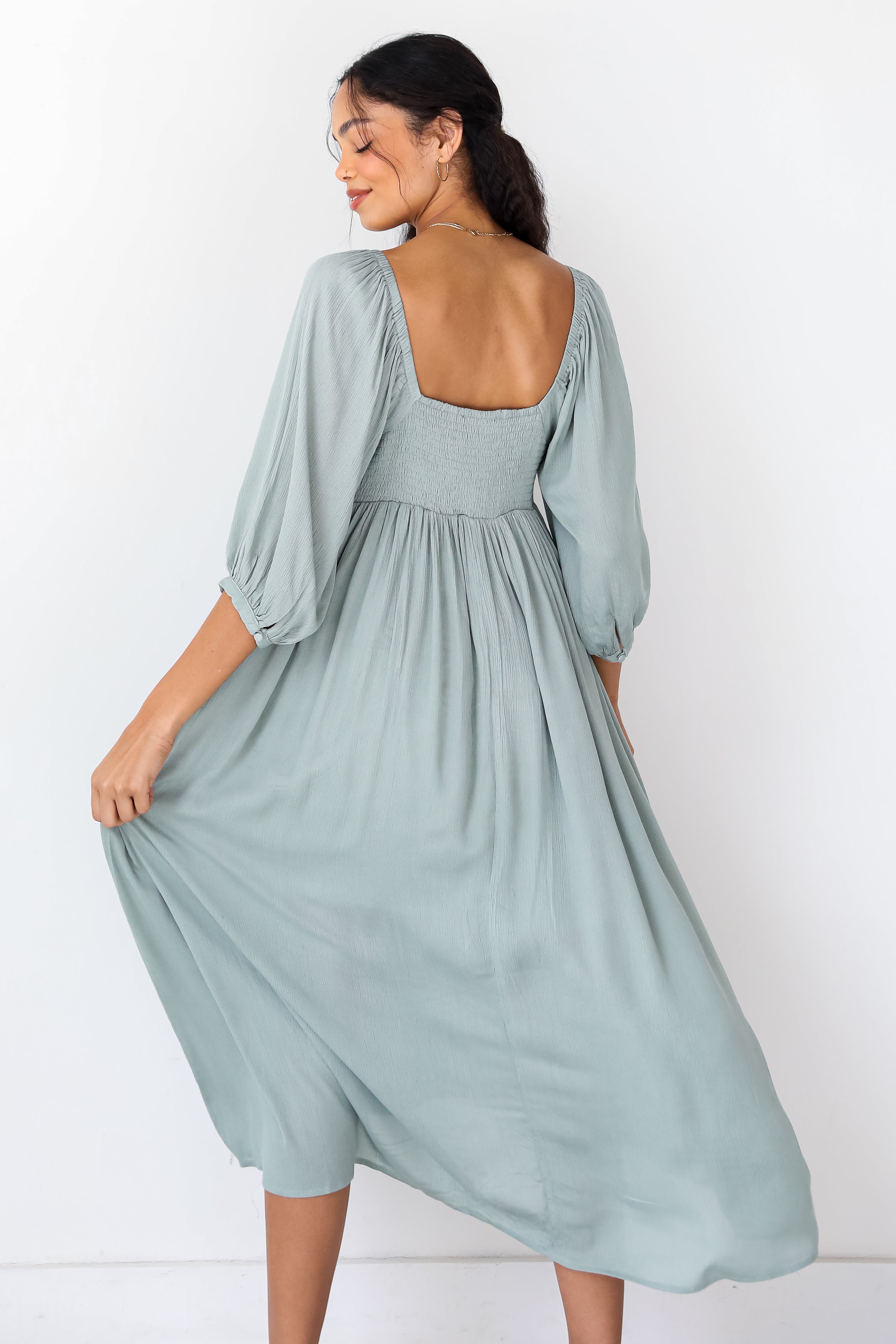 Embroidered Maxi Dress back view