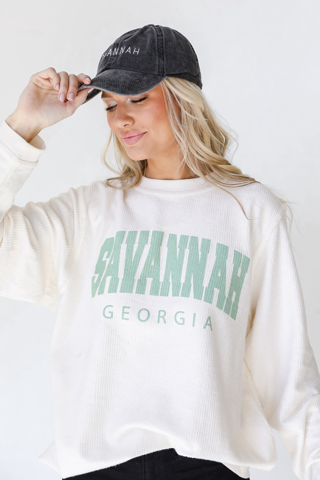 Savannah Corded Pullover. Graphic Sweatshirt. Savannah Sweatshirt. Oversized, comfy