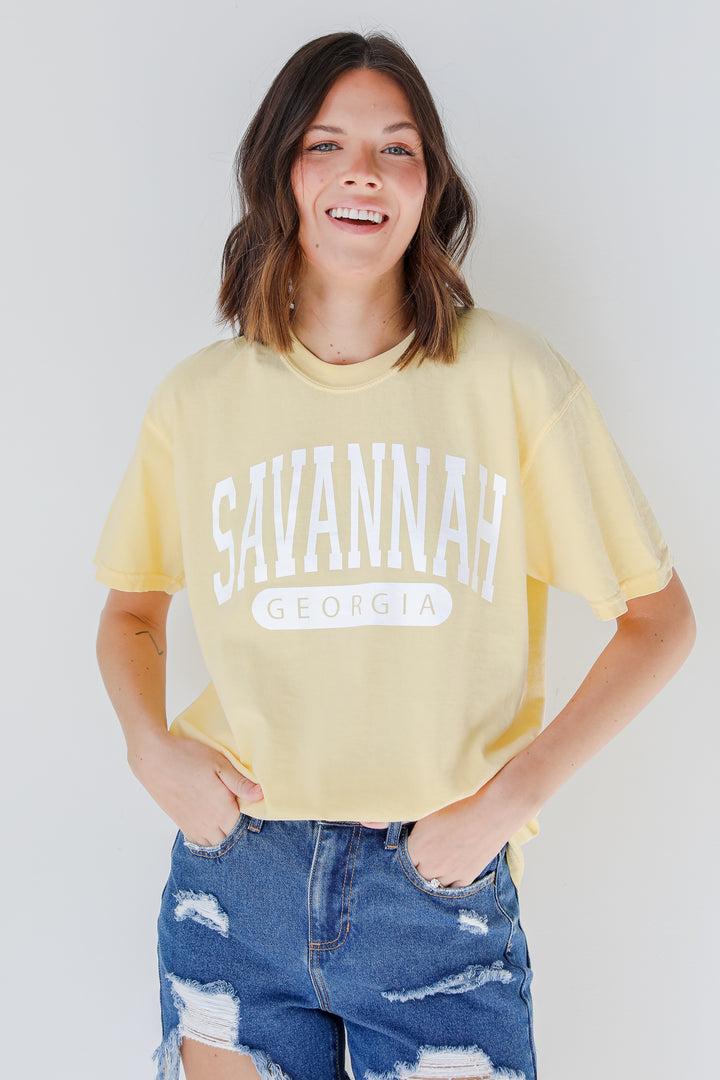 Yellow Savannah Georgia Tee on model