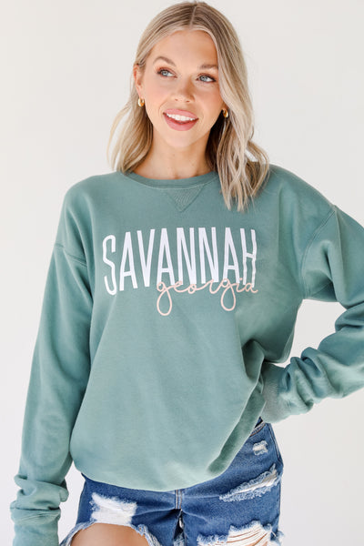 Savannah Georgia Script Pullover. Savannah Sweatshirt. Oversized Comfy Sweatshirt. Graphic Sweatshirt