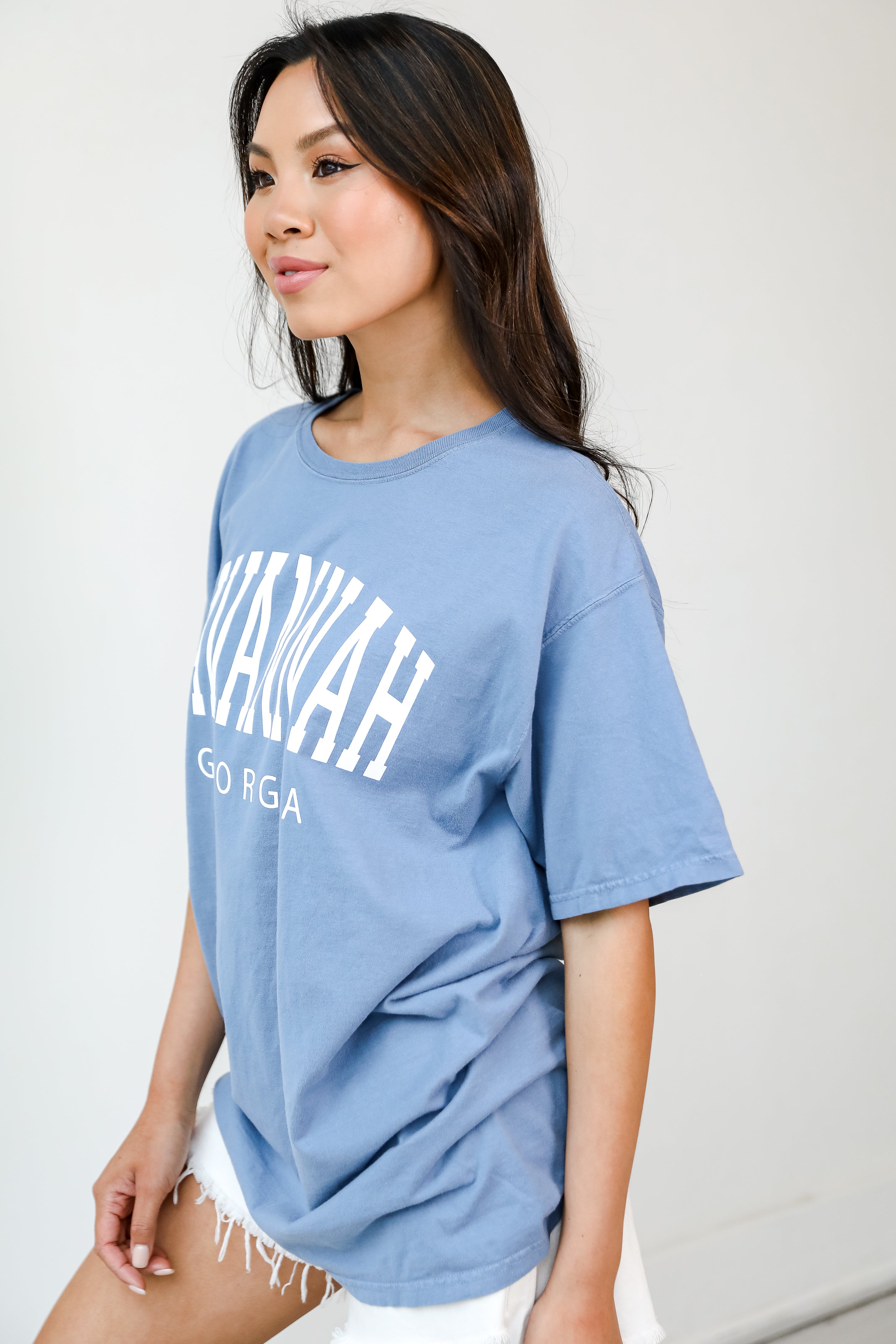 Light Blue Savannah Georgia Tee side view