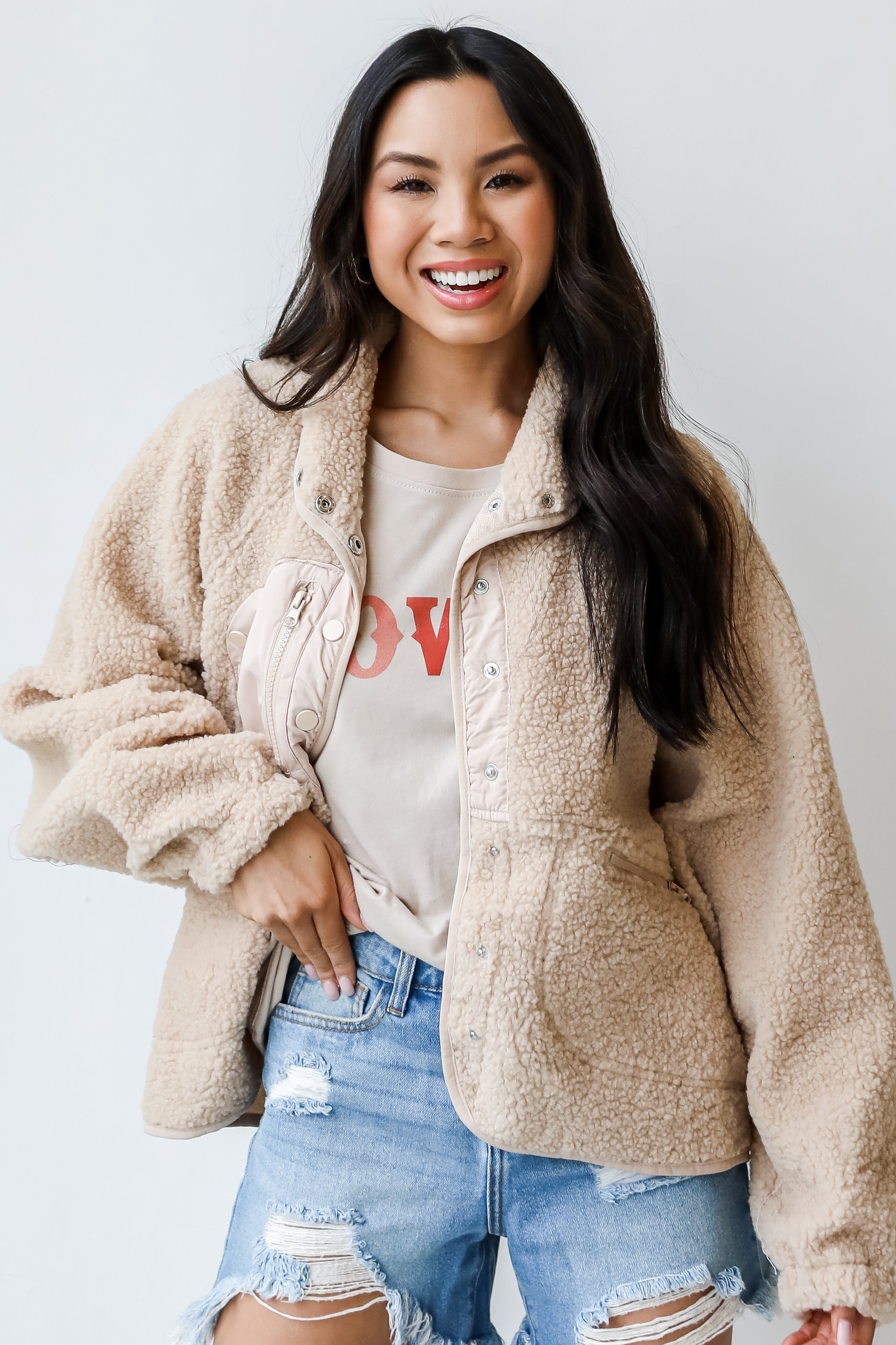 Sherpa Jacket on model