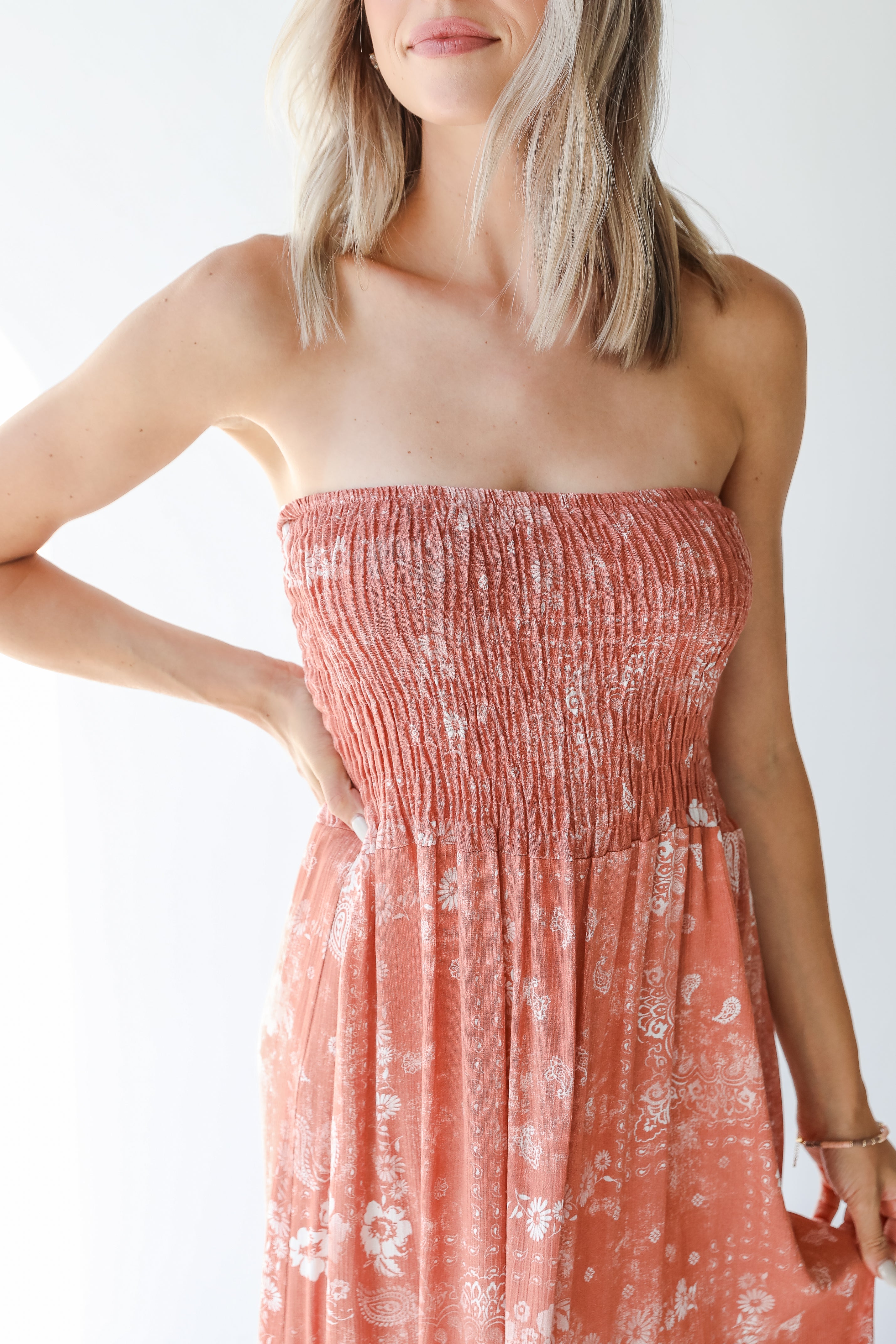 Strapless Maxi Dress close up