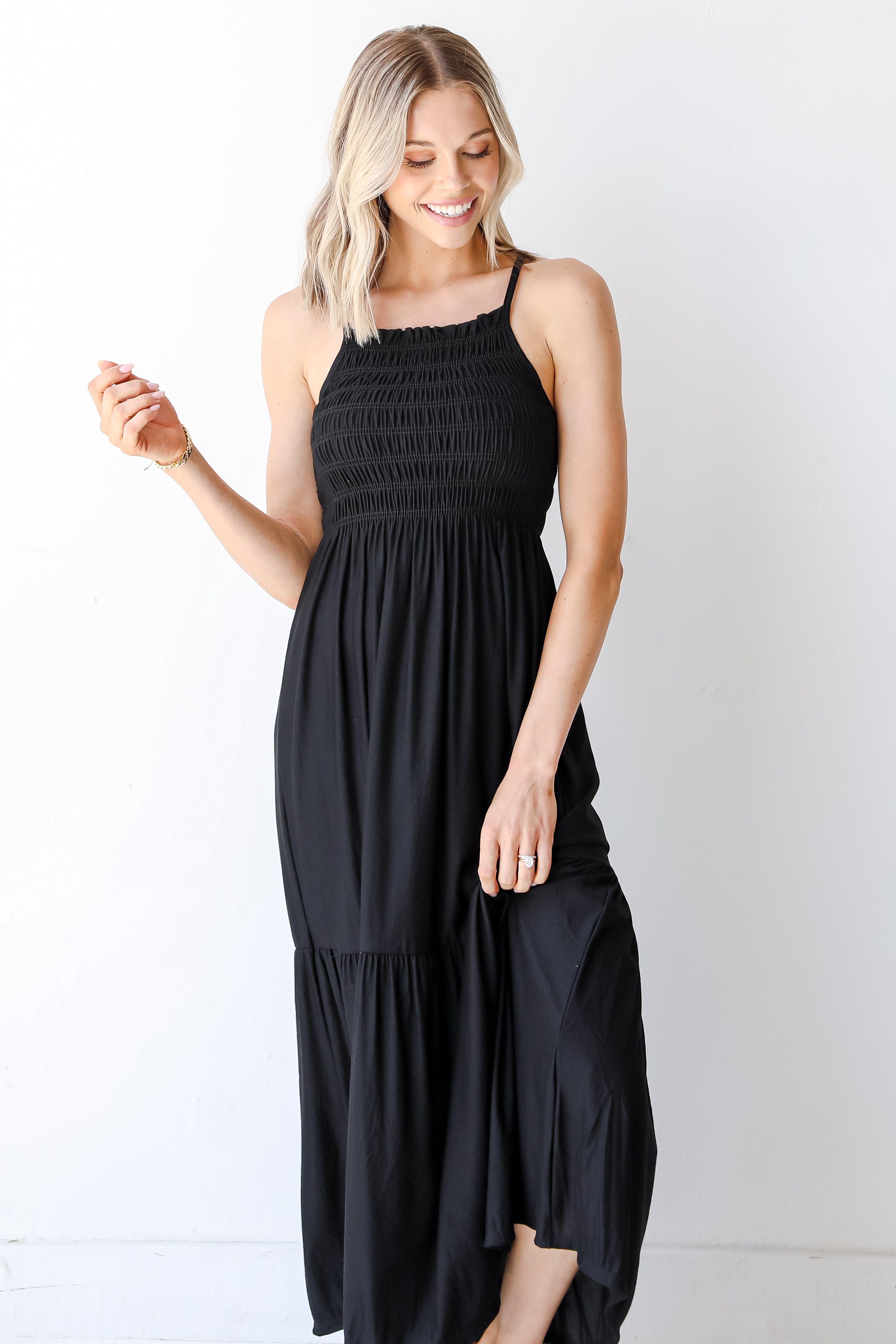 Serene Sunshine Smocked Maxi Dress