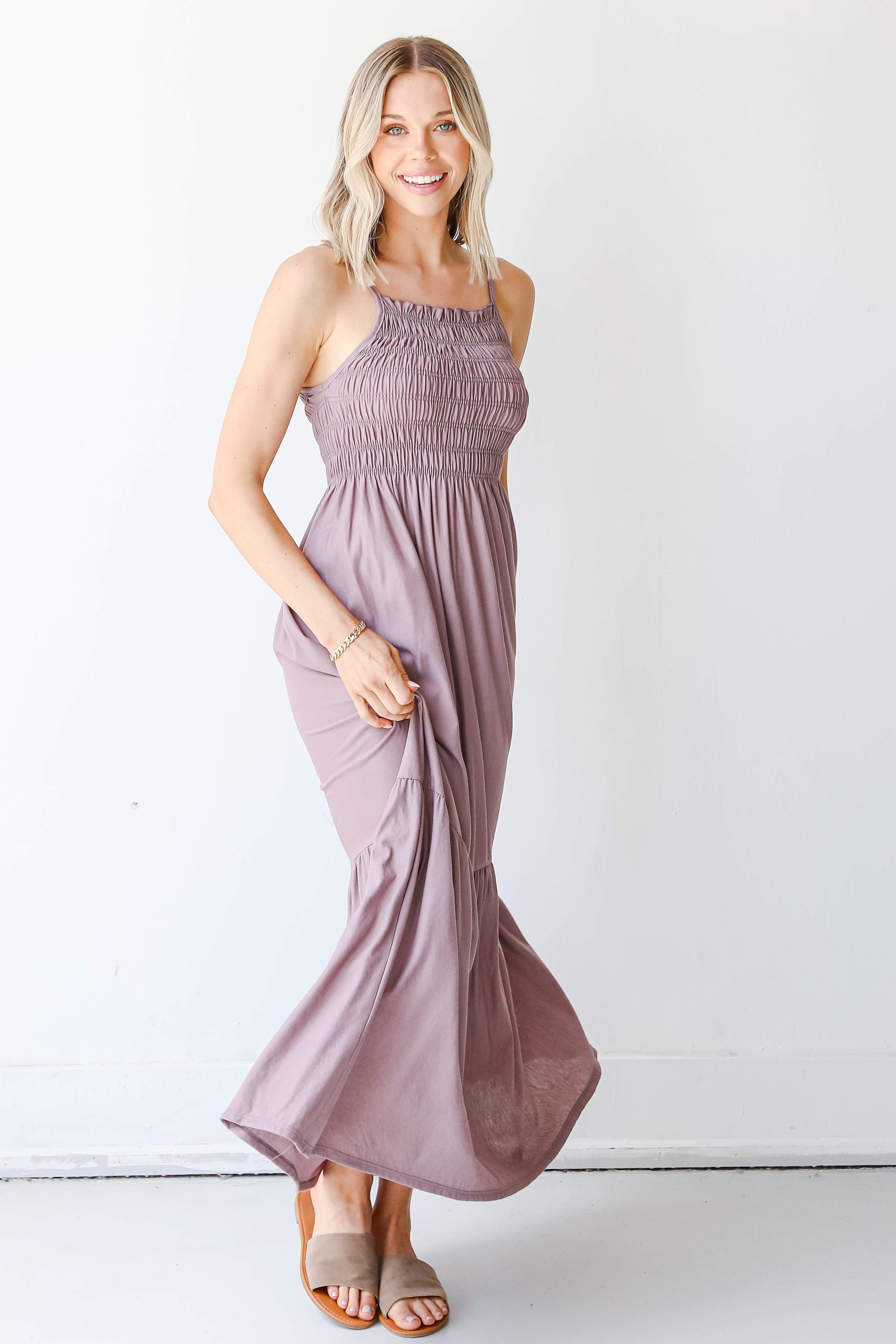 Serene Sunshine Smocked Maxi Dress