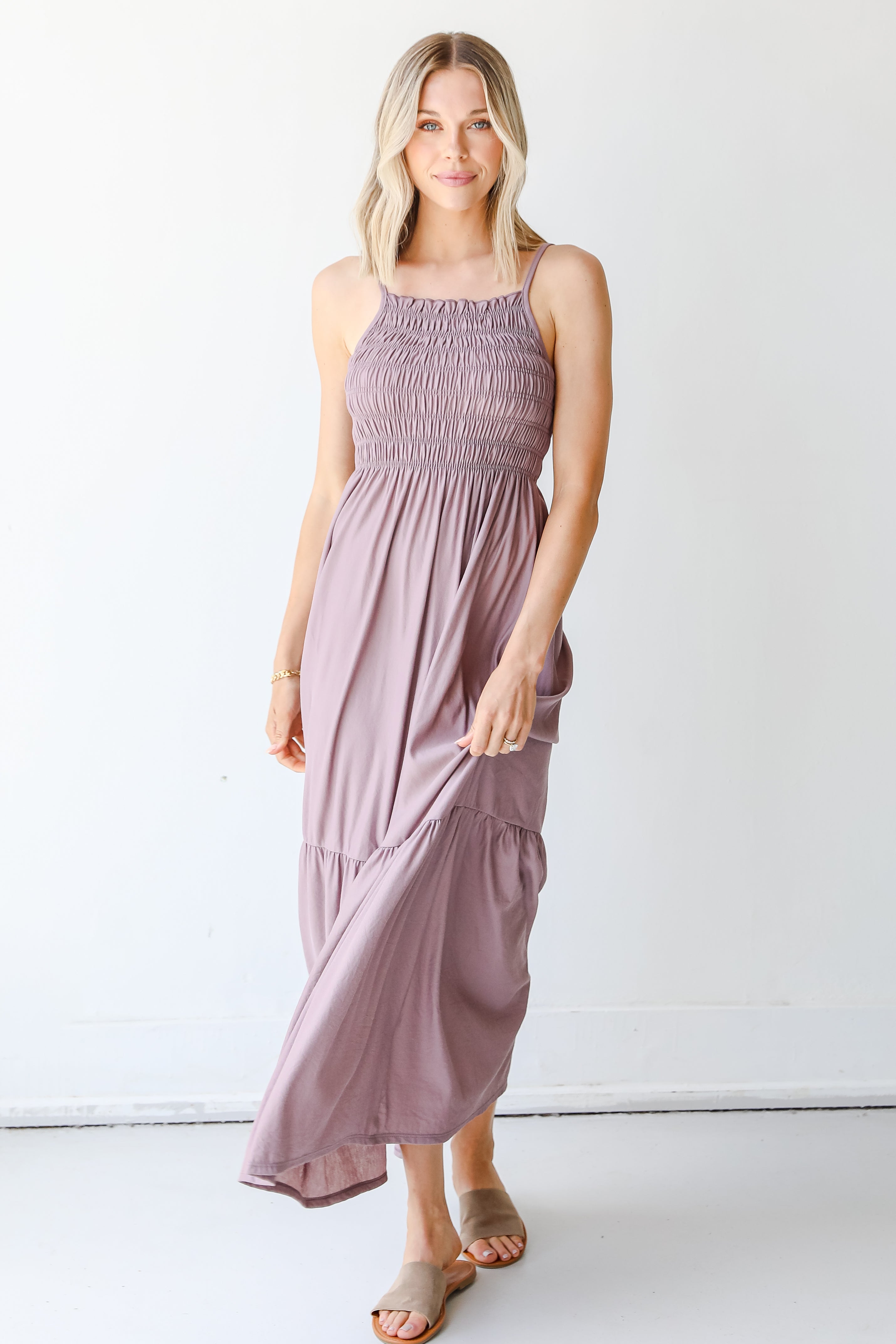 Serene Sunshine Smocked Maxi Dress