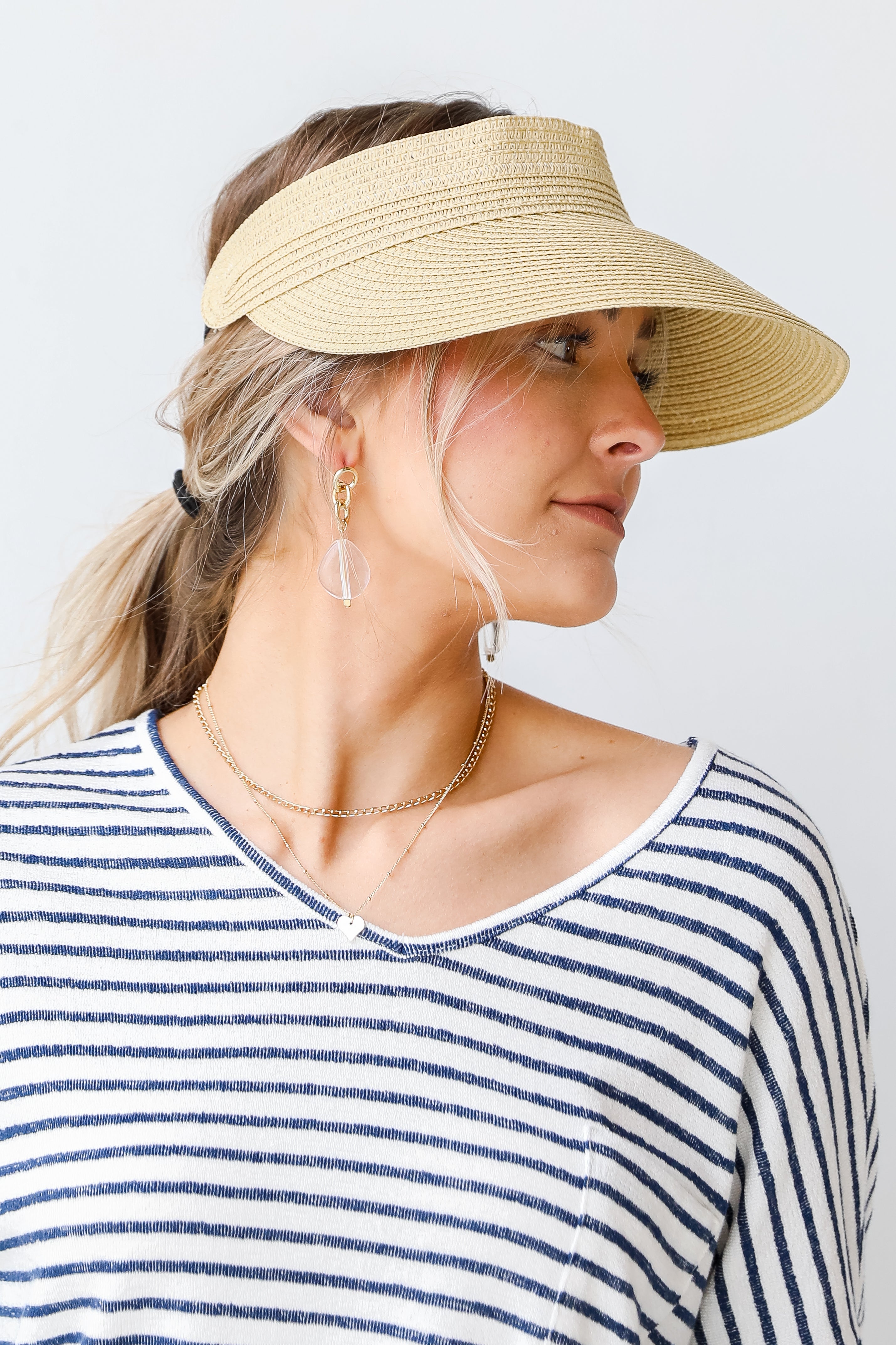 Straw Visor on model