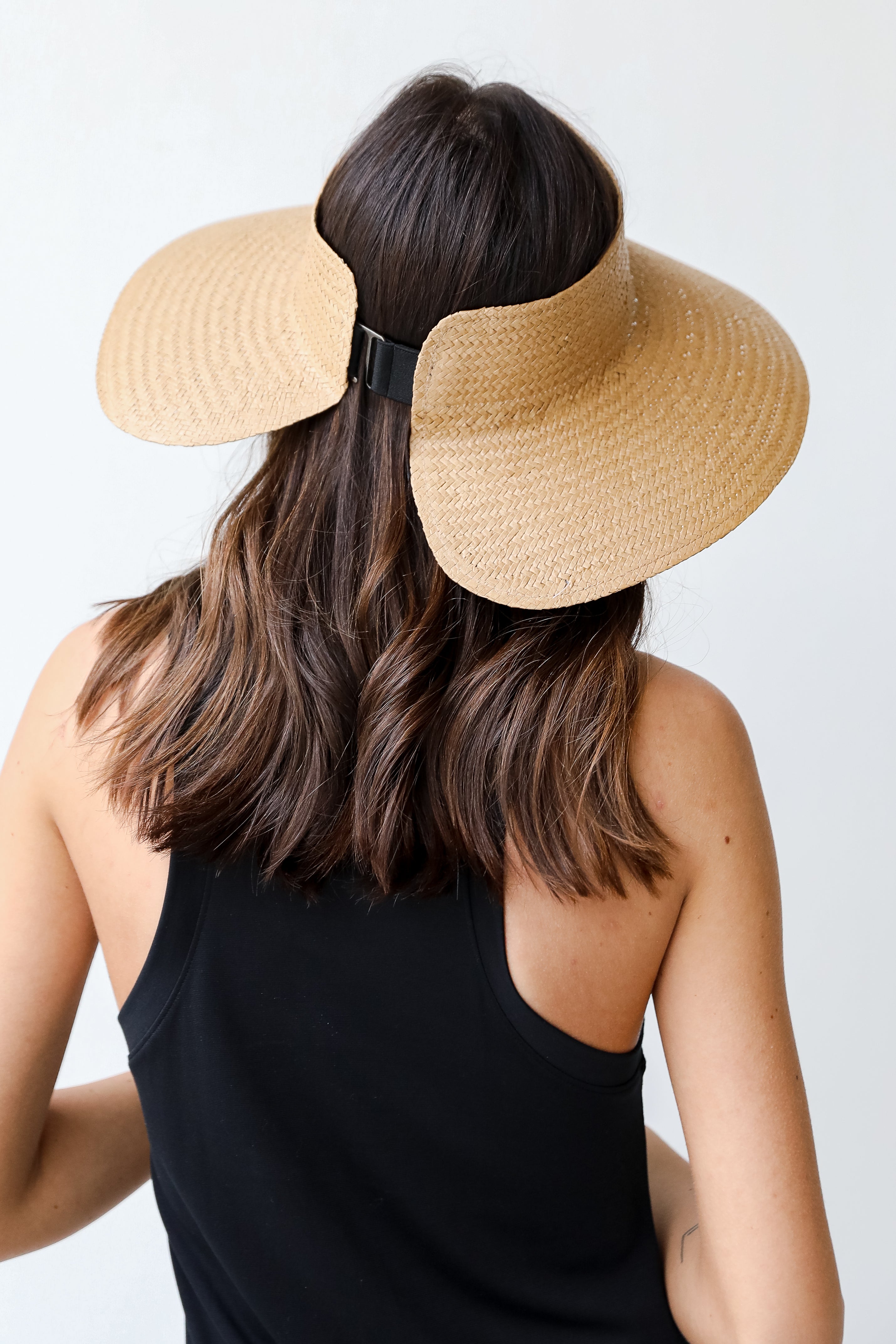 Straw Visor back view