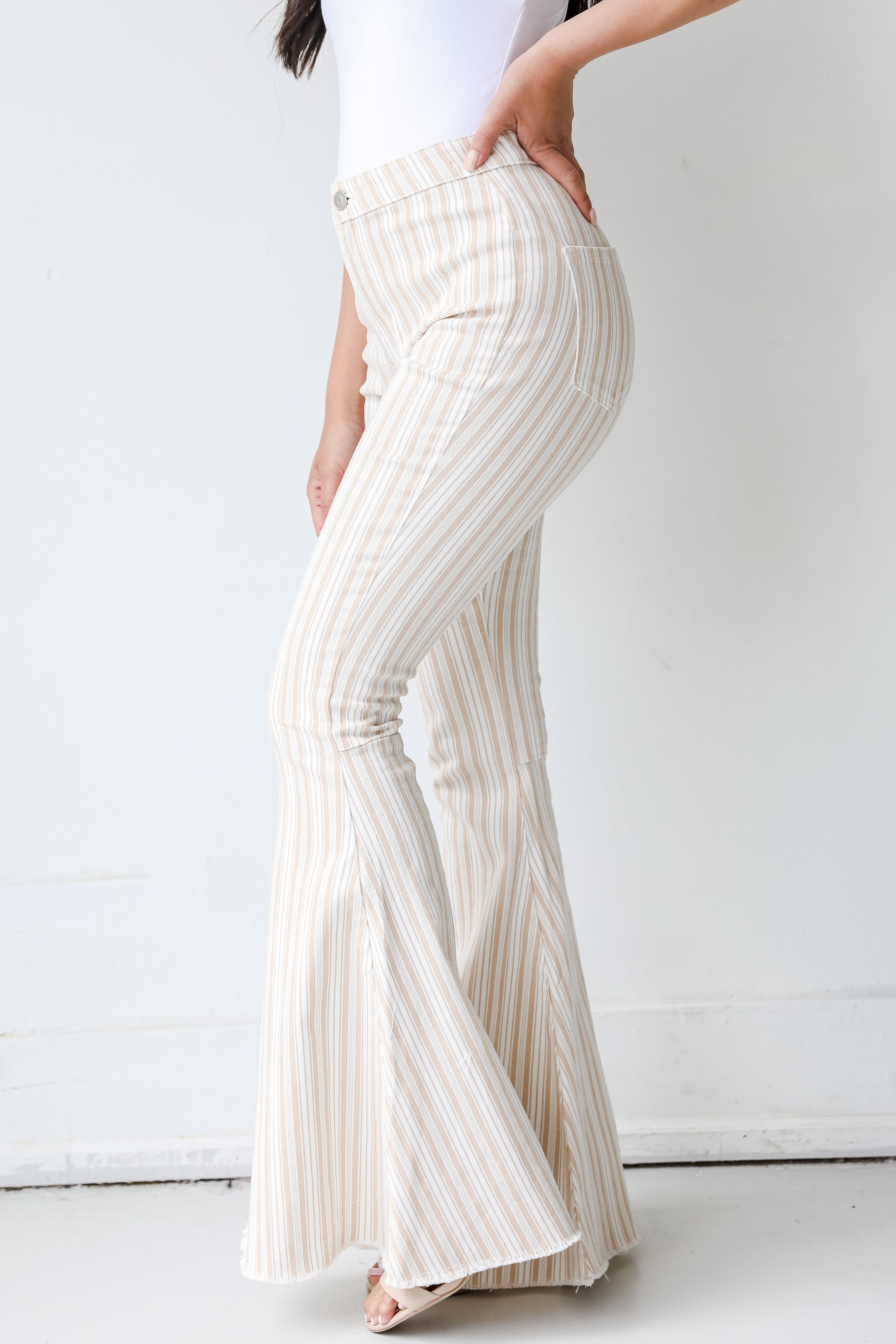 Striped Flare Jeans side view