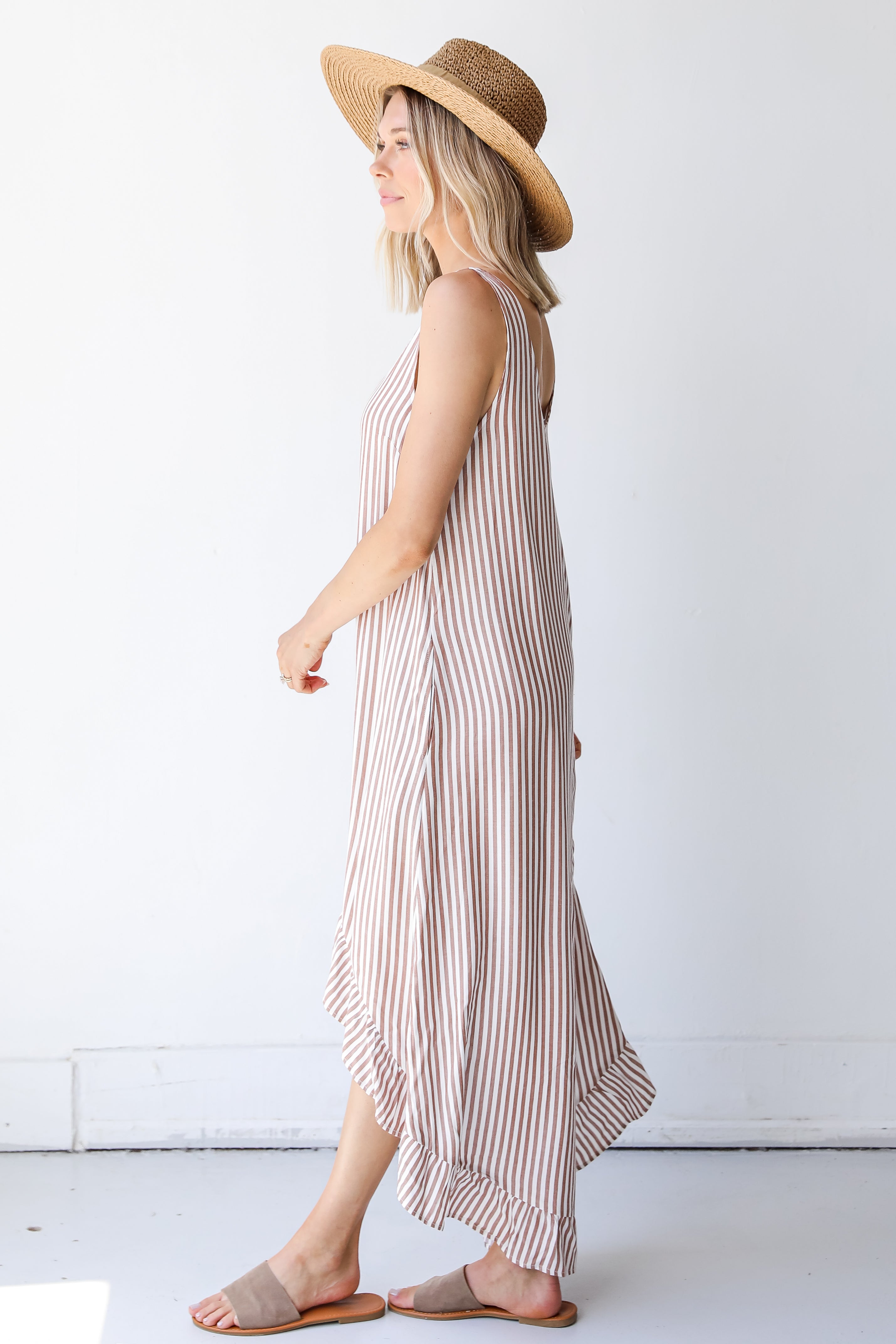 Sweet Surprise Striped Ruffle Maxi Dress