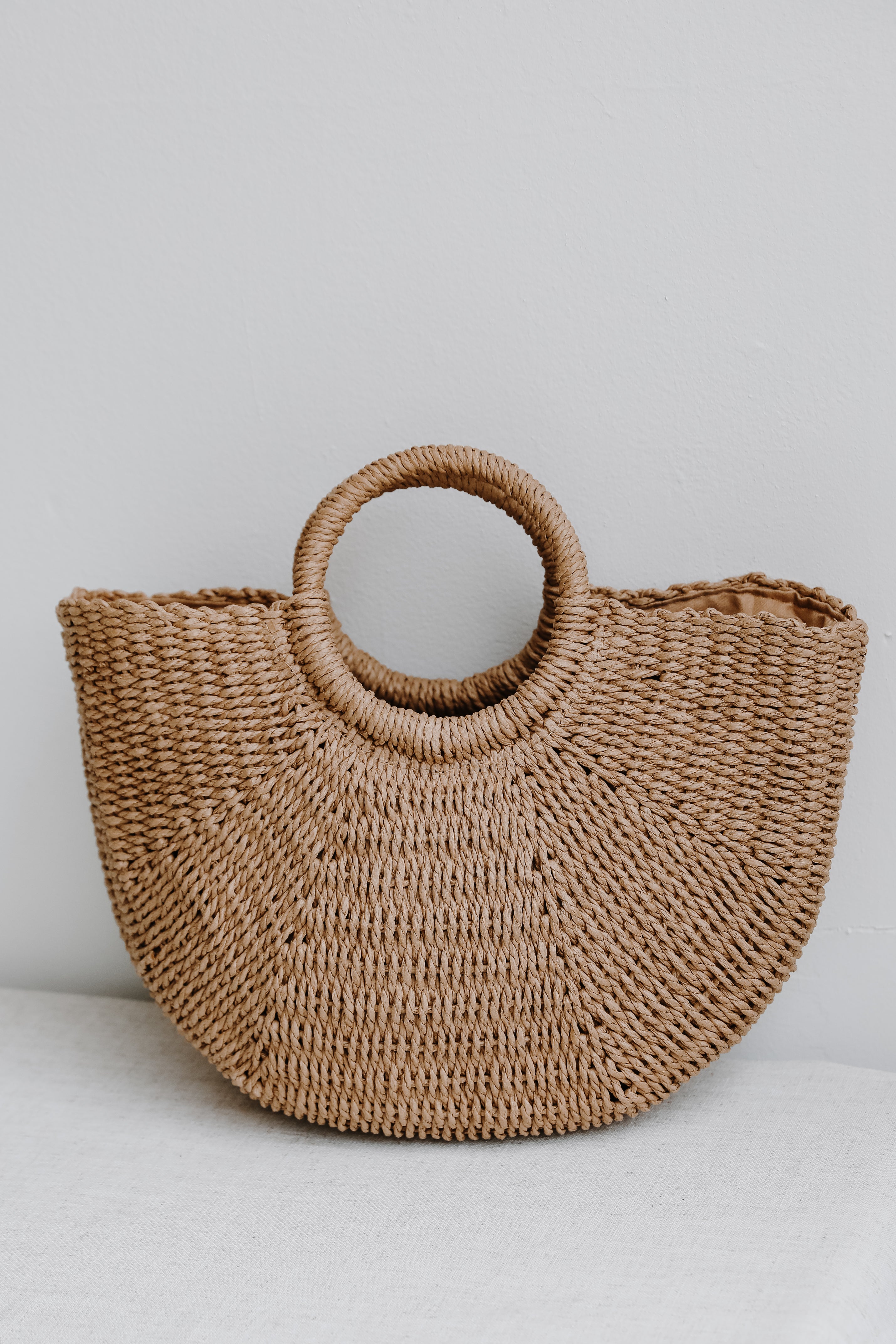 Straw Handbag close up