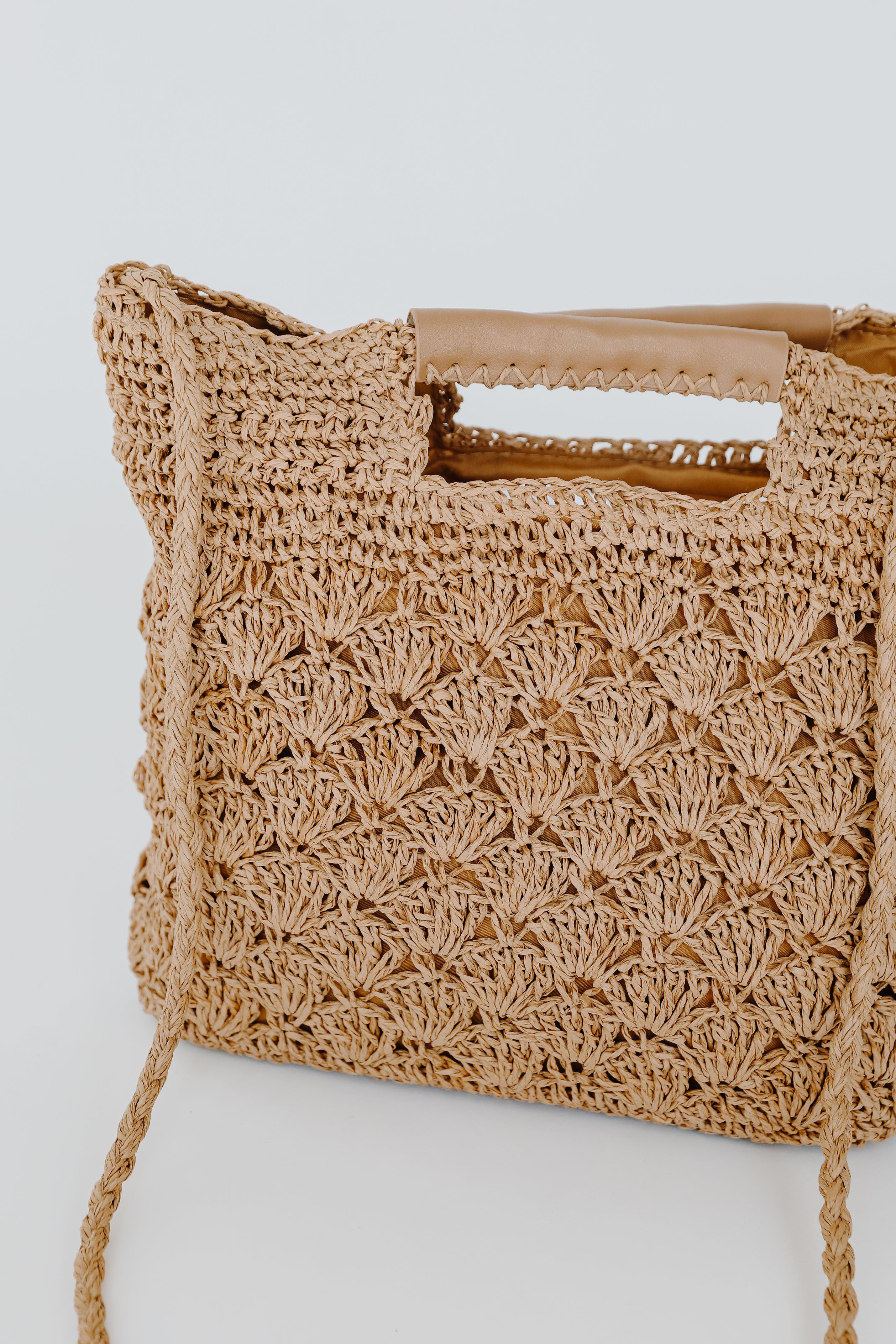 Straw Crossbody Bag flat lay