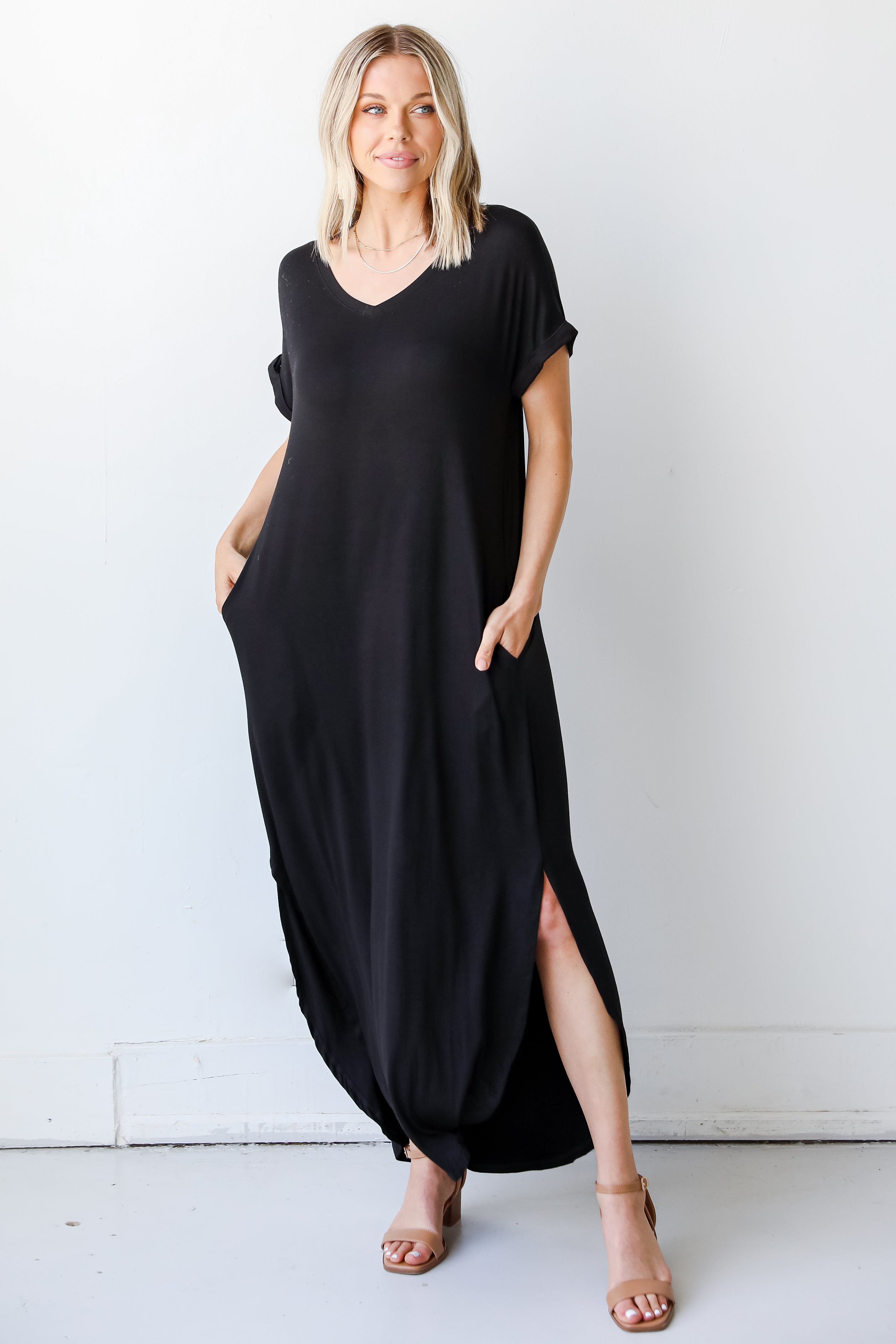 Jersey Maxi Dress in black