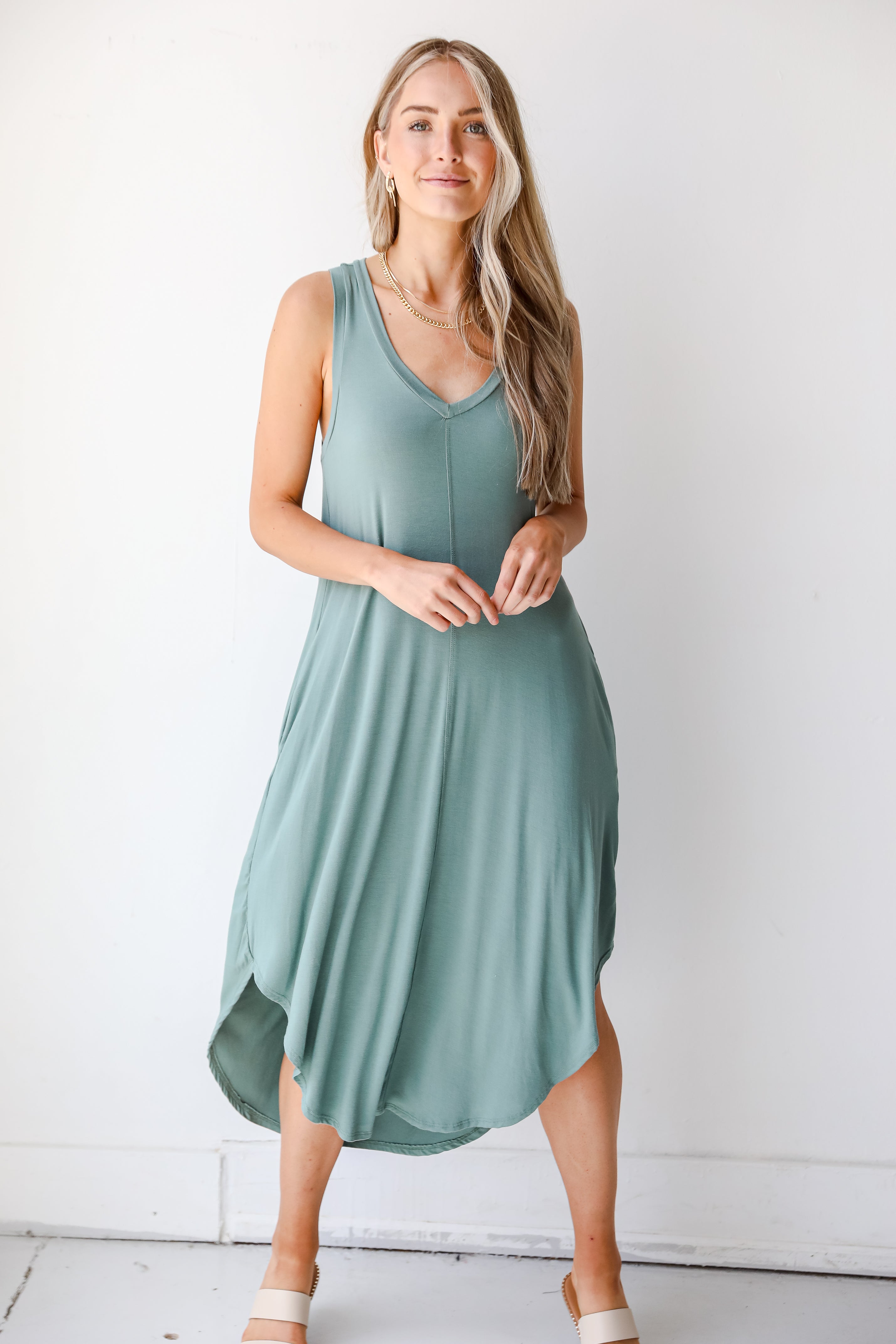 Midi Dress in sage