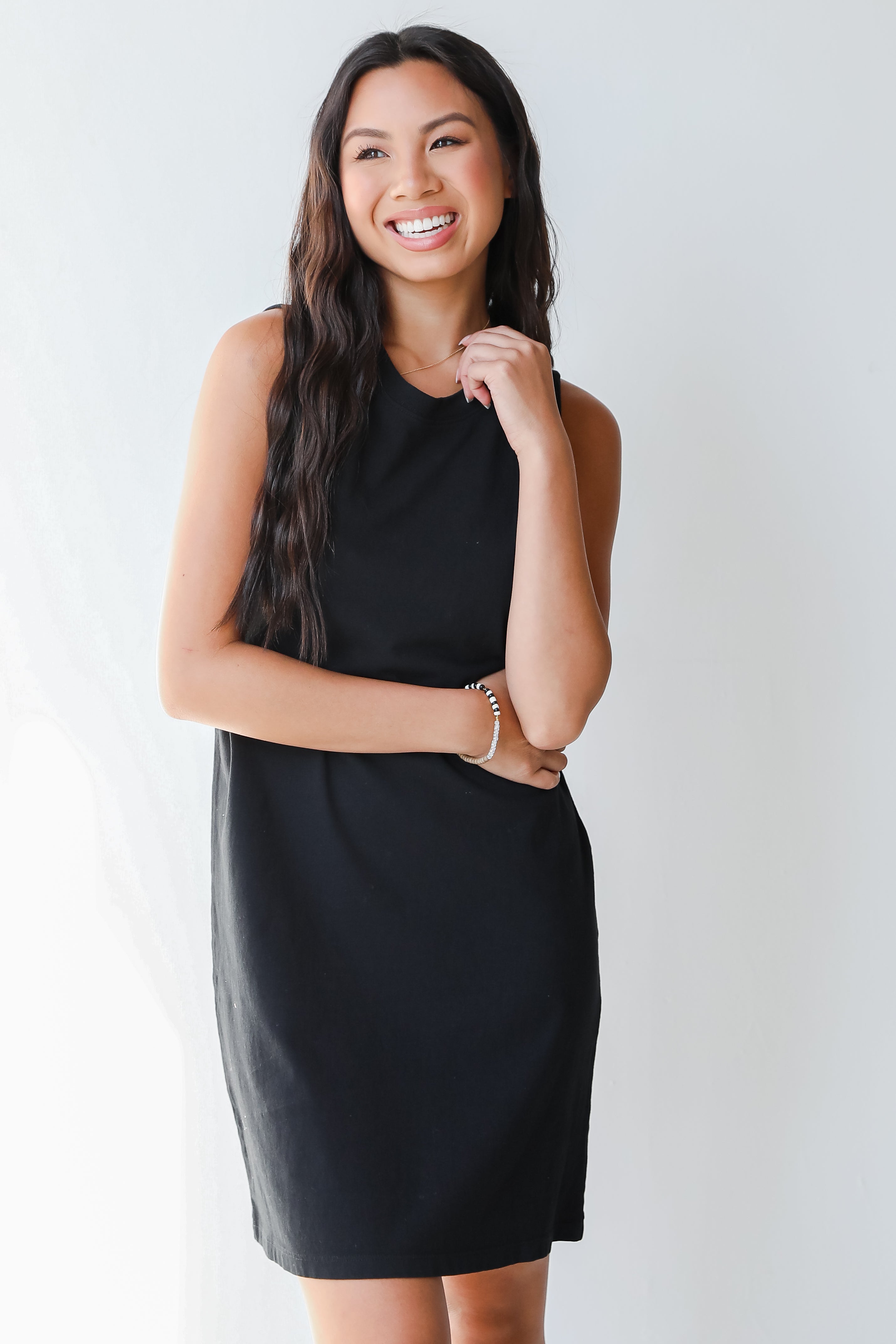 Mini Dress in black on model