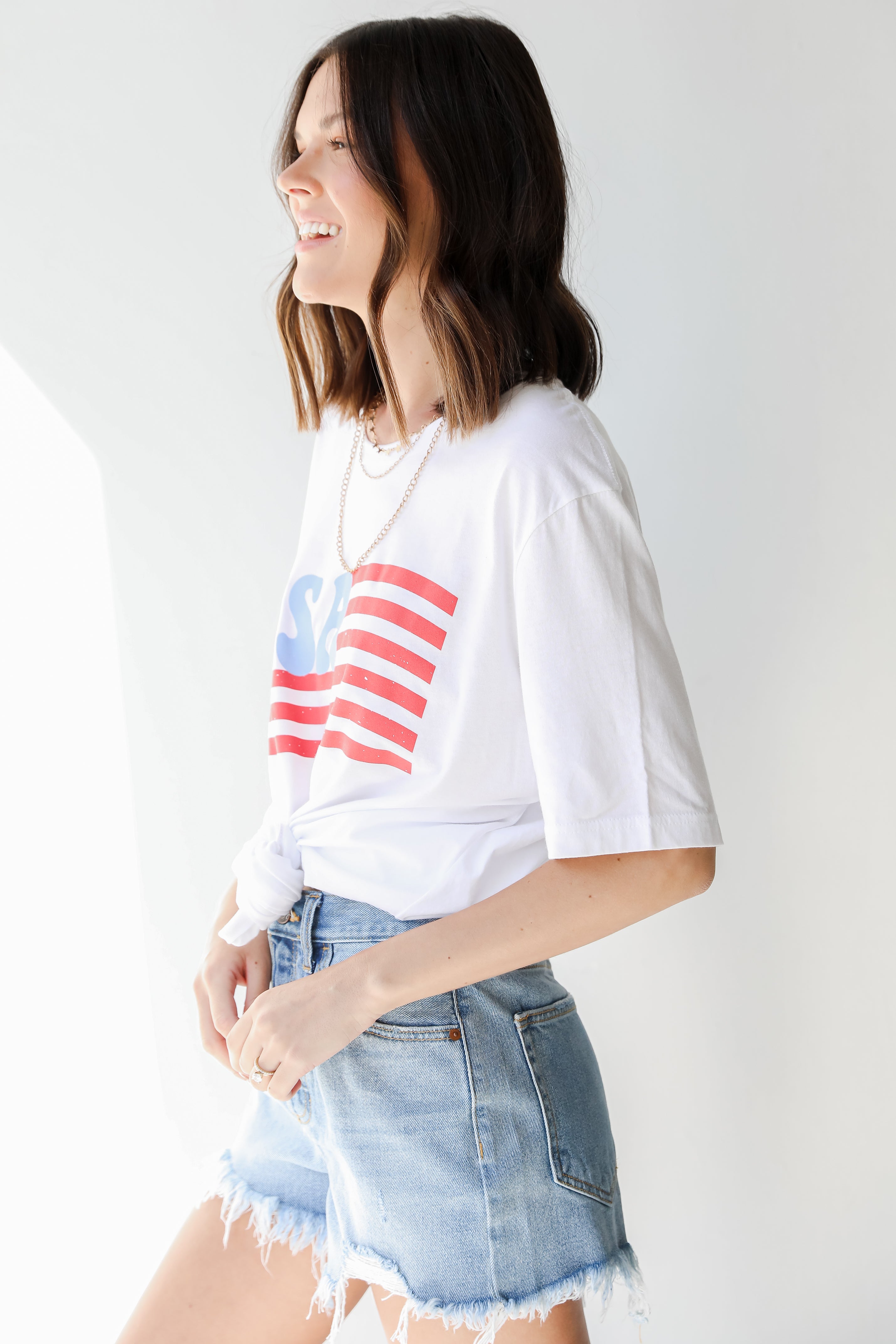 USA Flag Graphic Tee side view