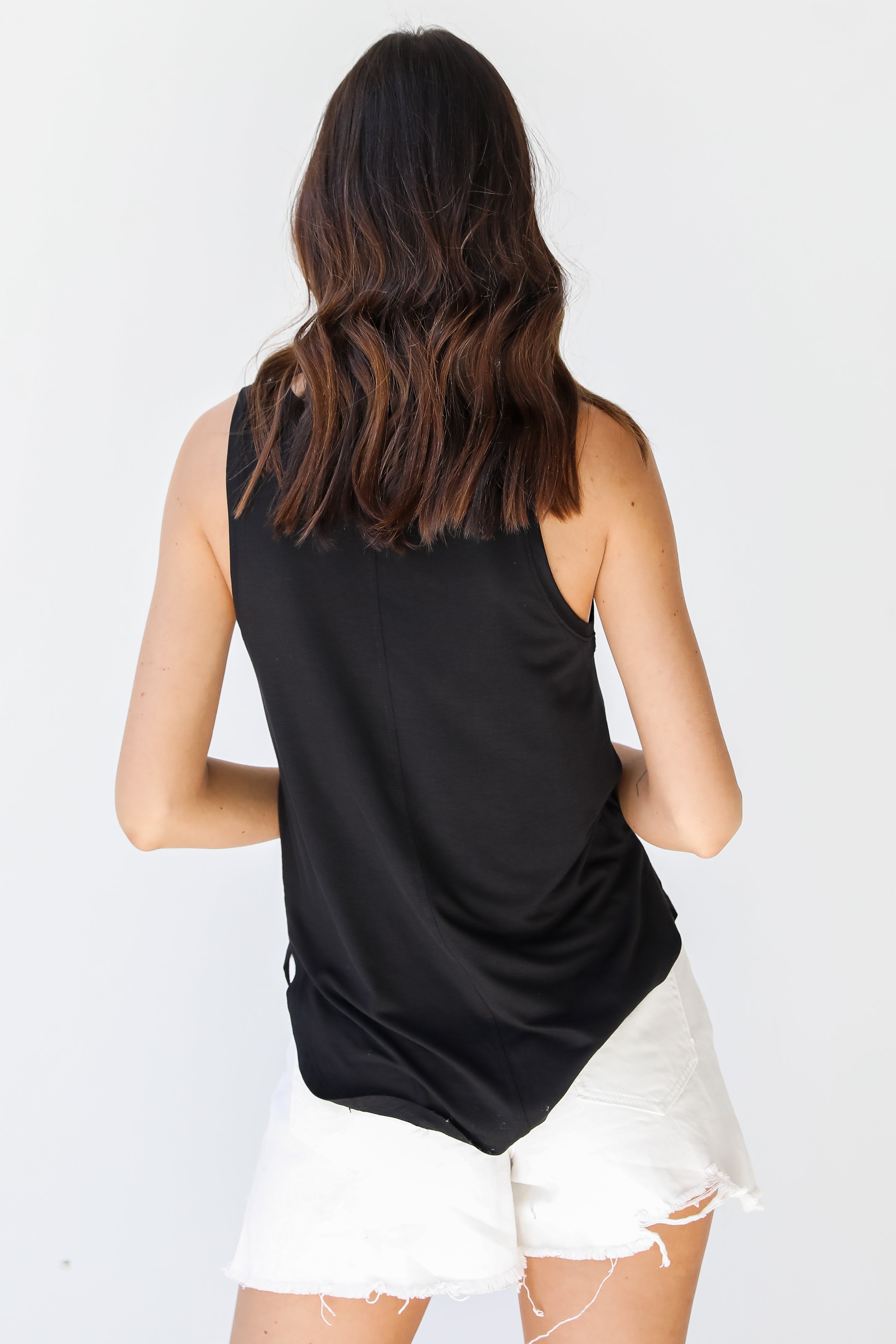 Jersey Knit Tank in black back view
