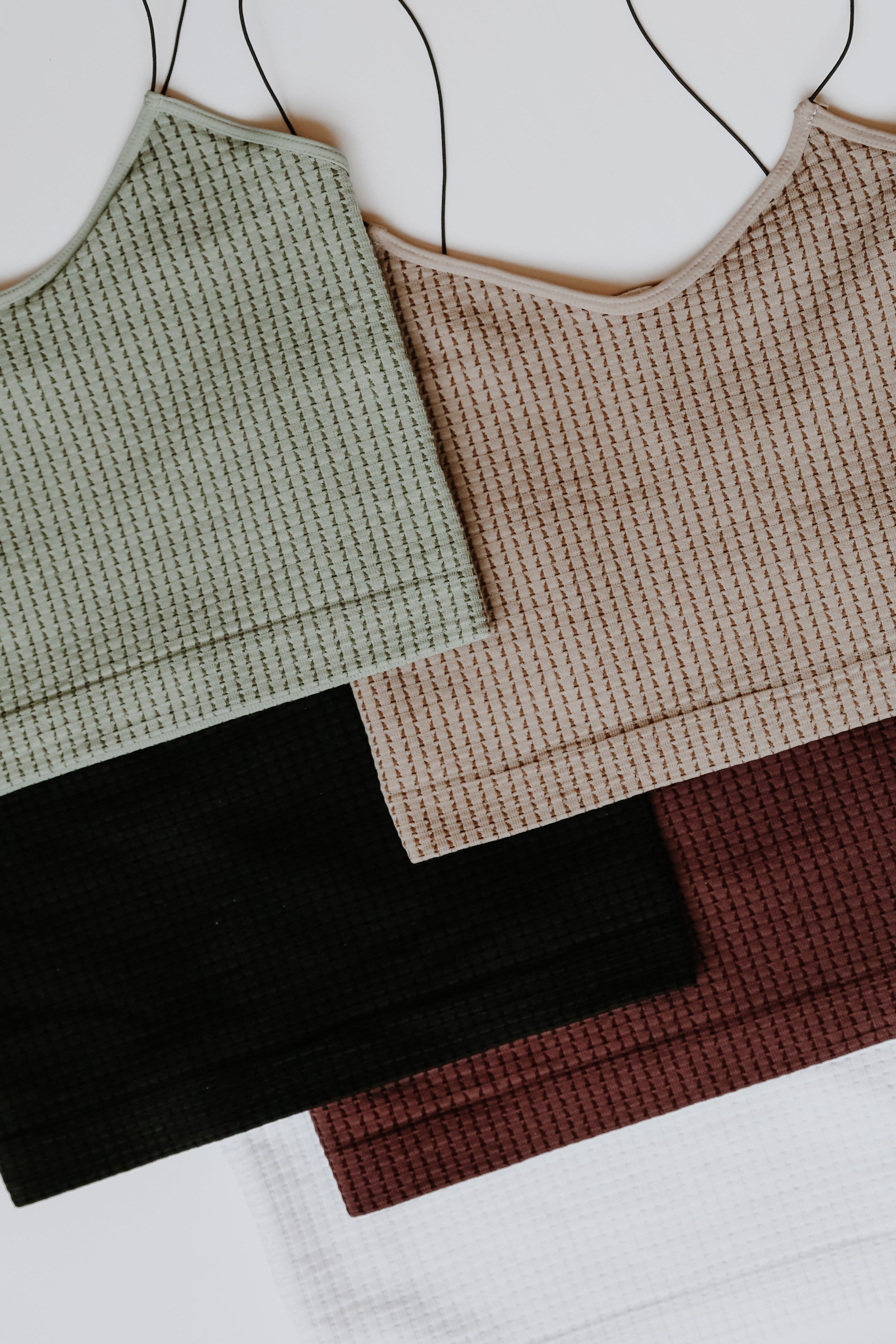 Skinny Strap Waffle Bramis flat lay