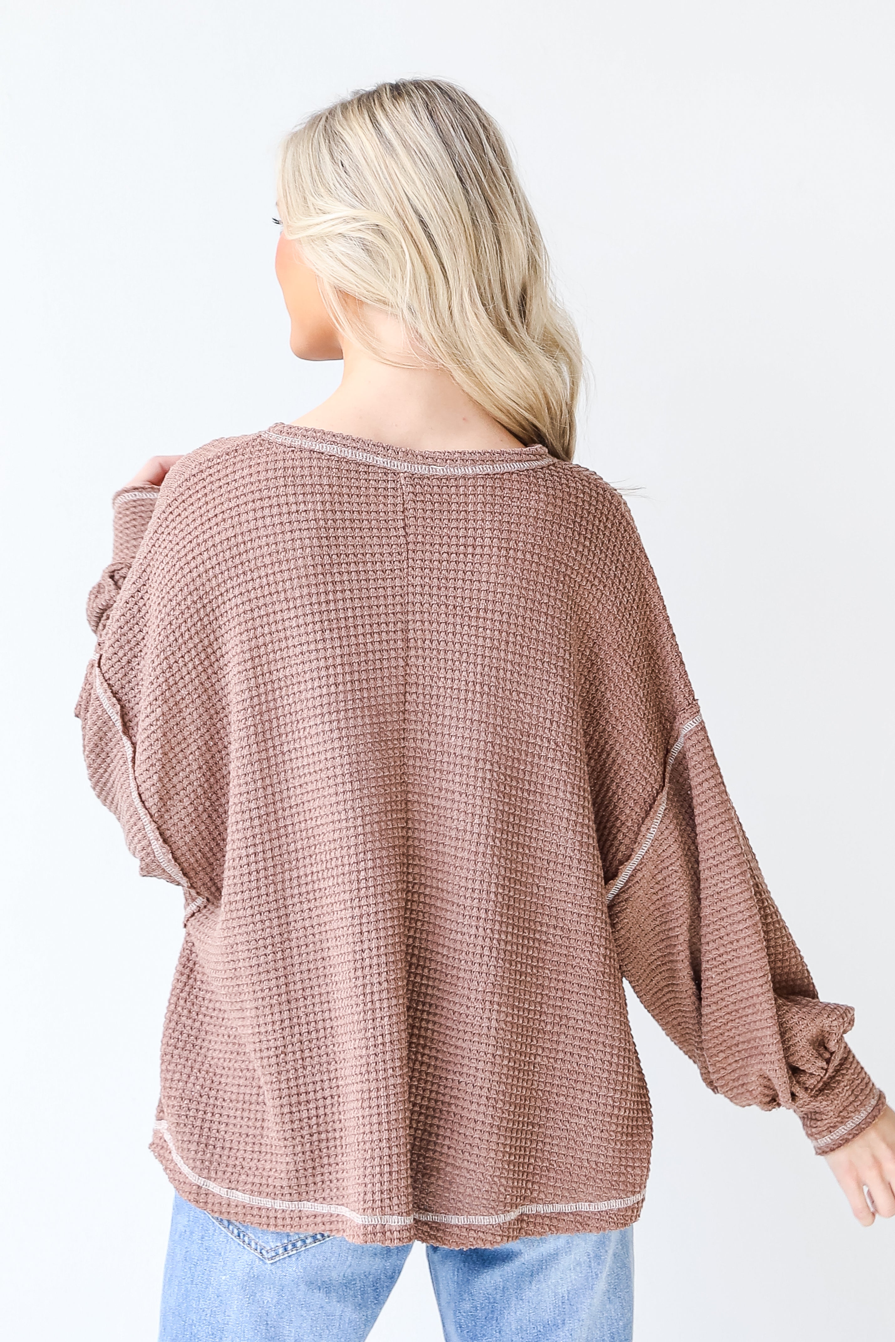 Waffle Knit Top back view