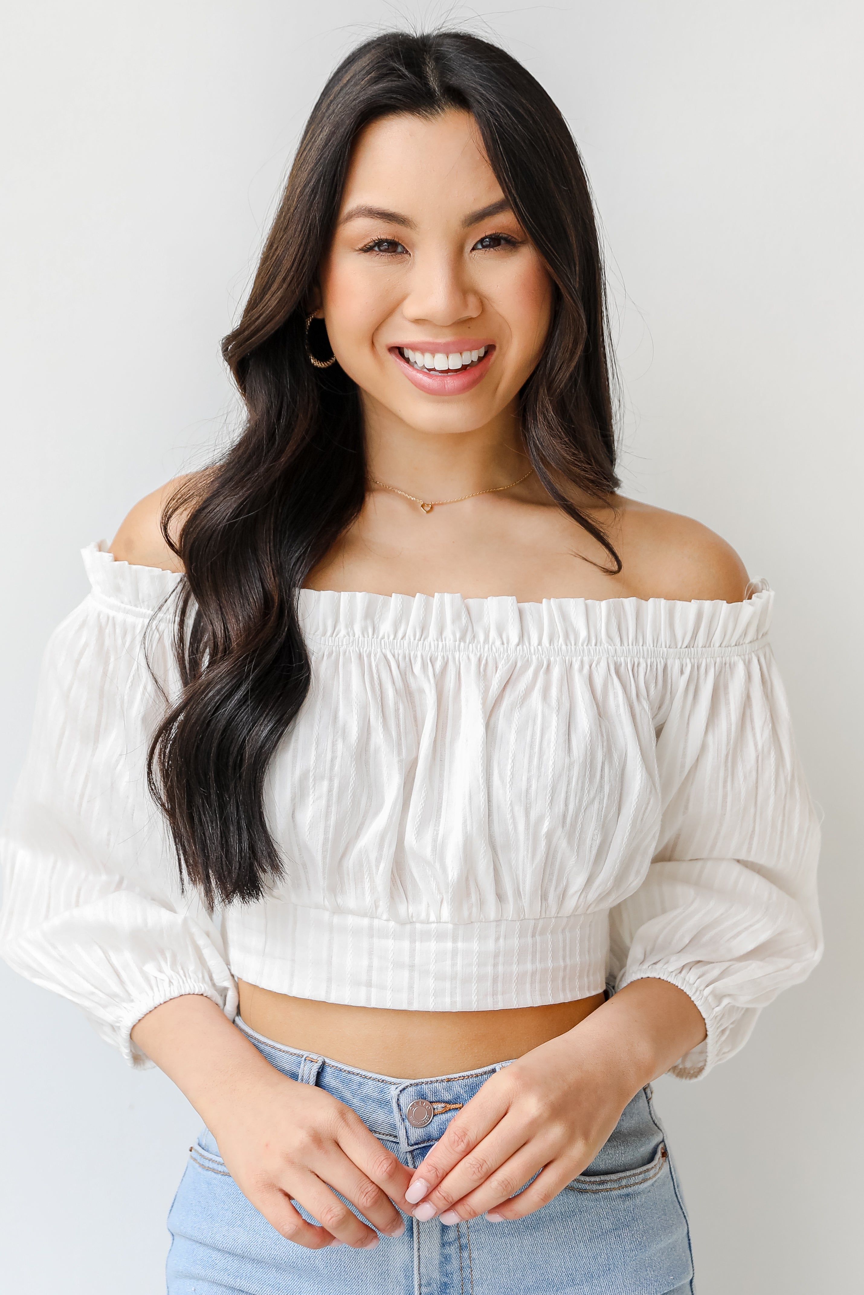 Cropped Blouse on model