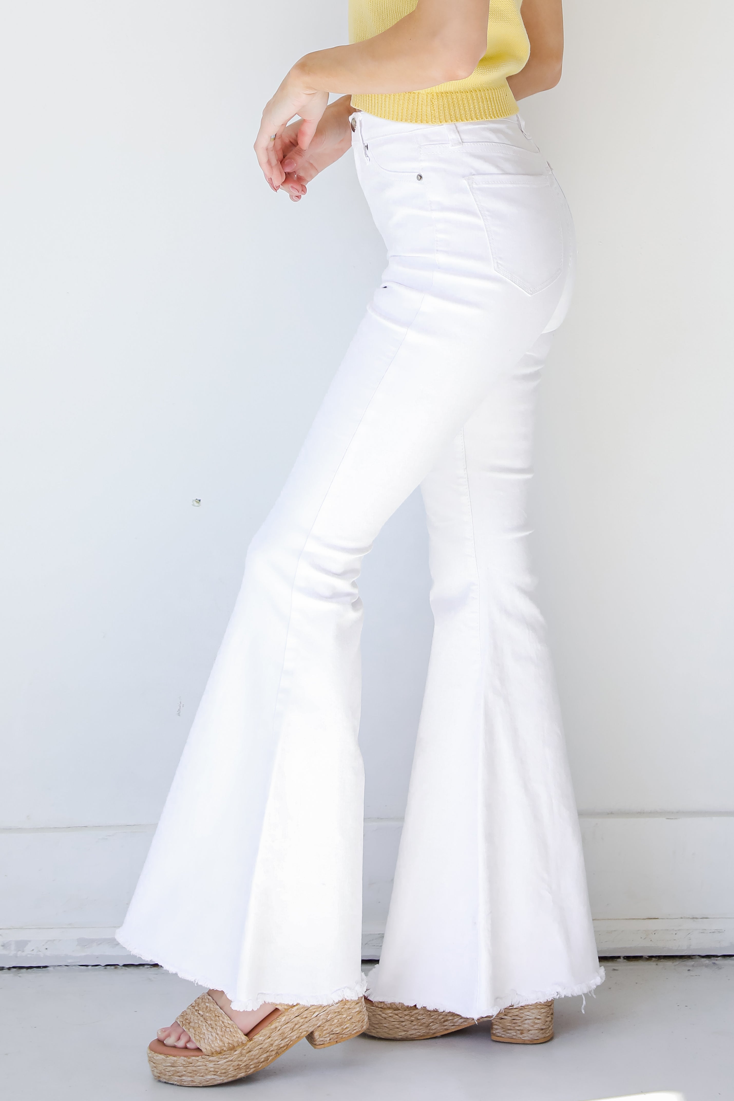 White Flare Jeans side view